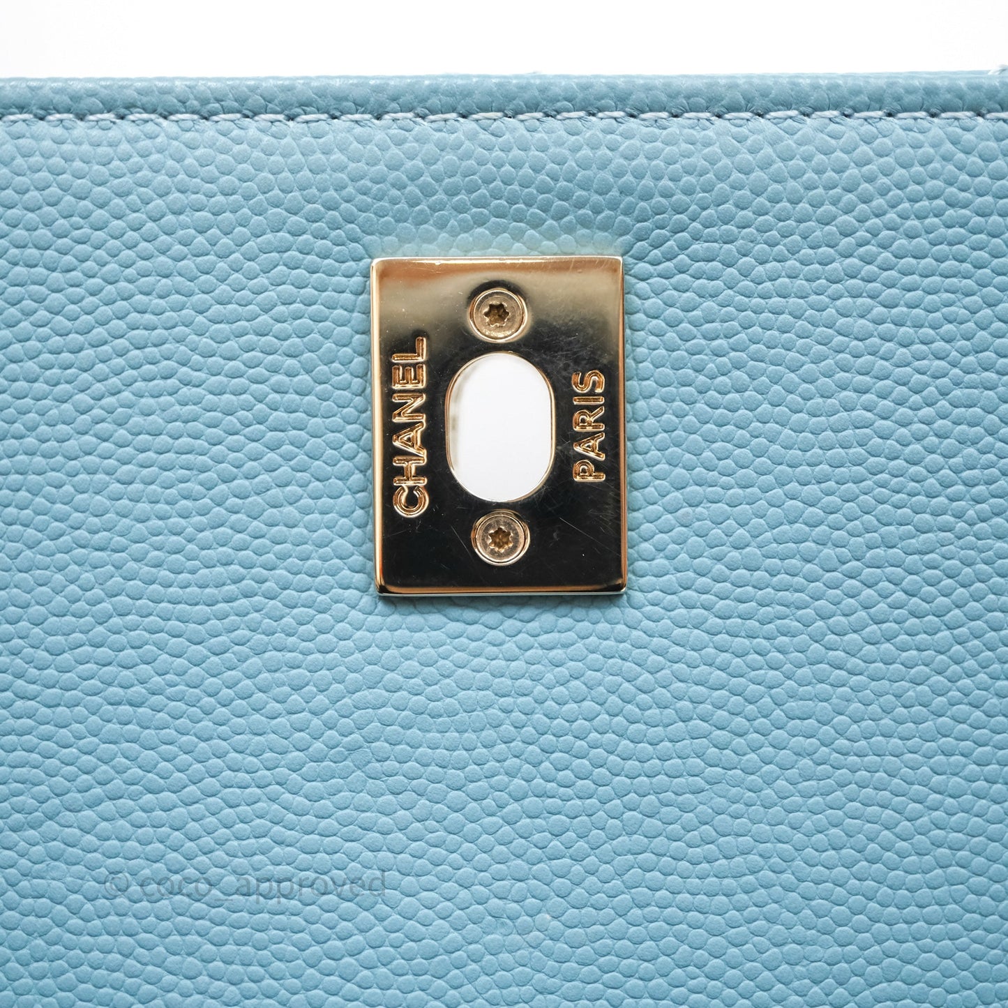 Chanel Small Quilted Business Affinity Flap Caviar Blue Gold Hardware