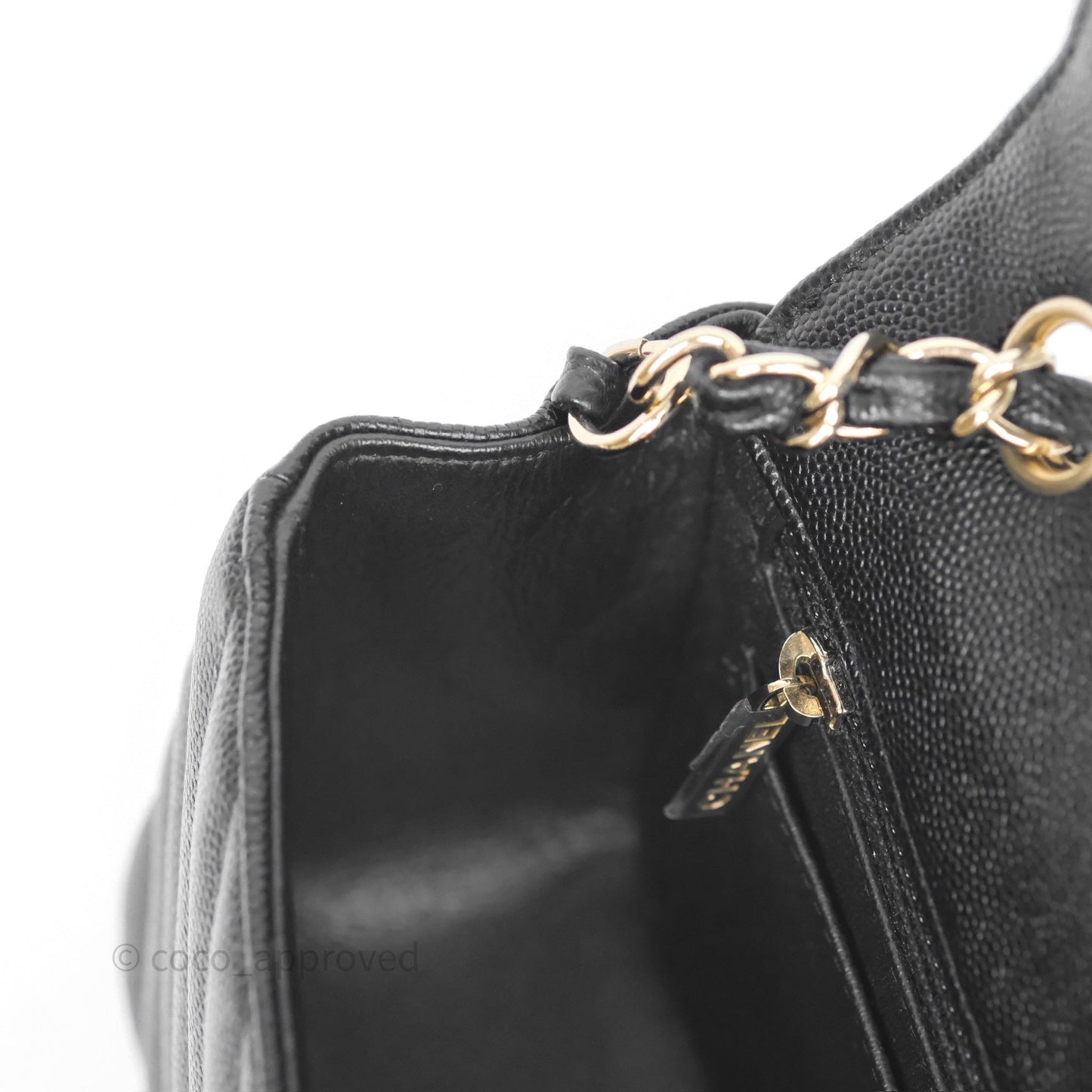 Chanel Mini Rectangular Chevron Black Caviar Gold Hardware