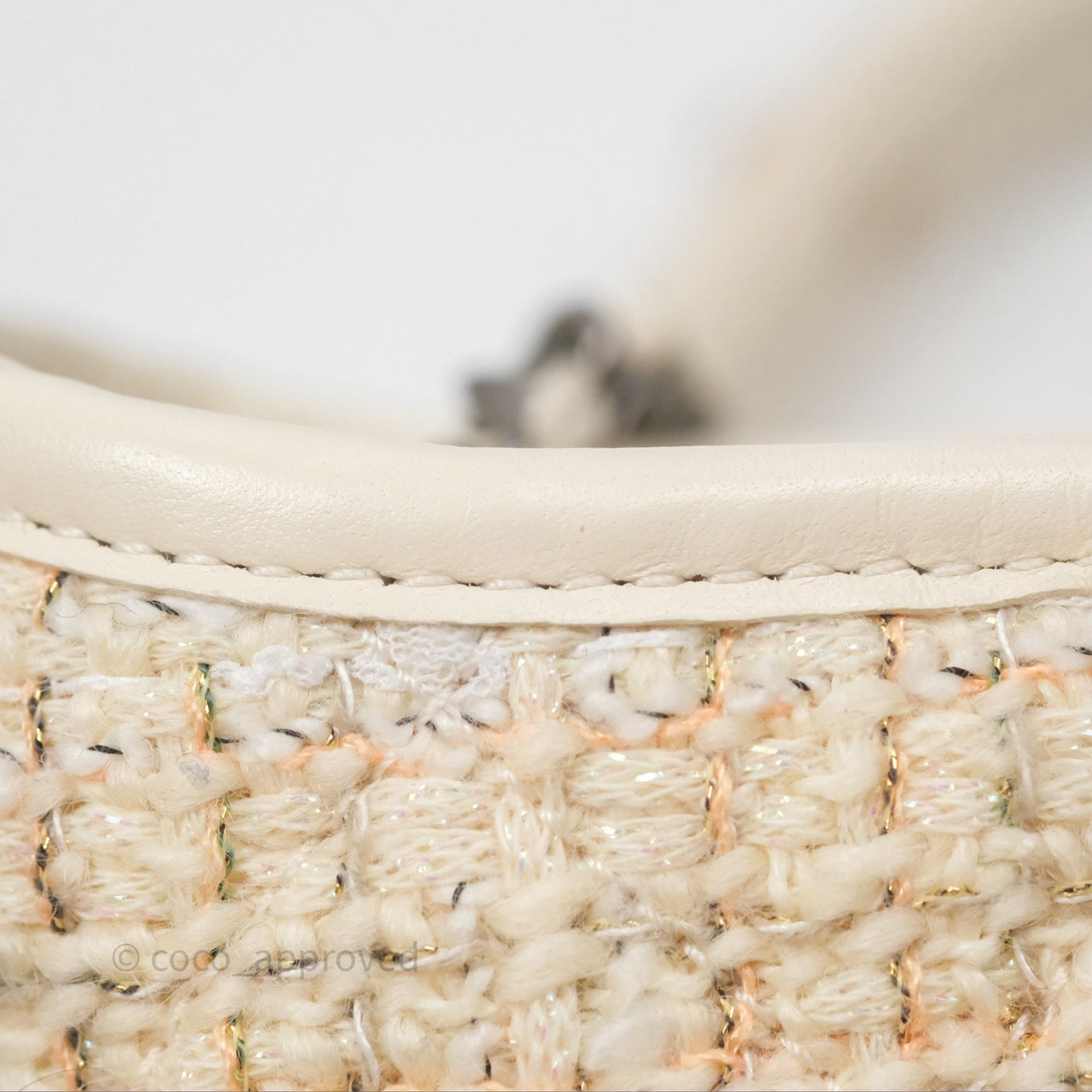 Chanel Small Gabrielle Hobo Quilted Ivory Tweed Aged Calfskin
