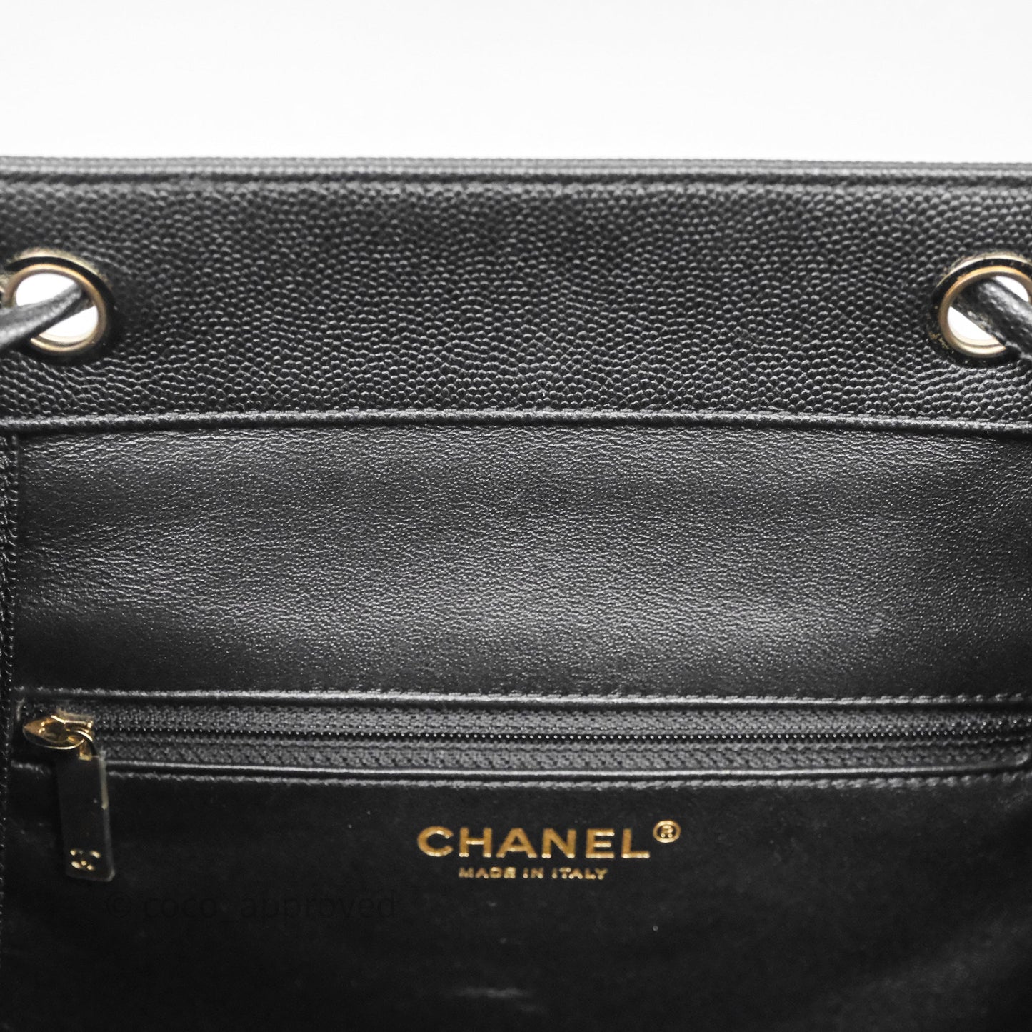 Chanel Quilted Business Affinity Backpack Black Caviar Gold Hardware
