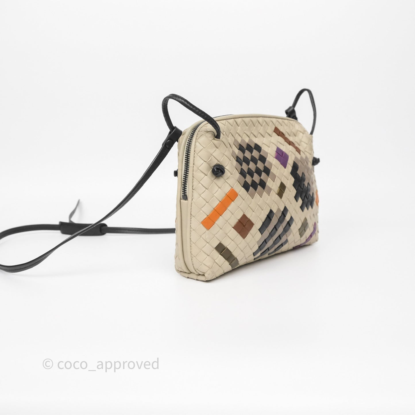 Bottega Veneta Nodini Crossbody Bag Cement Abstract Nappa Intrecciato