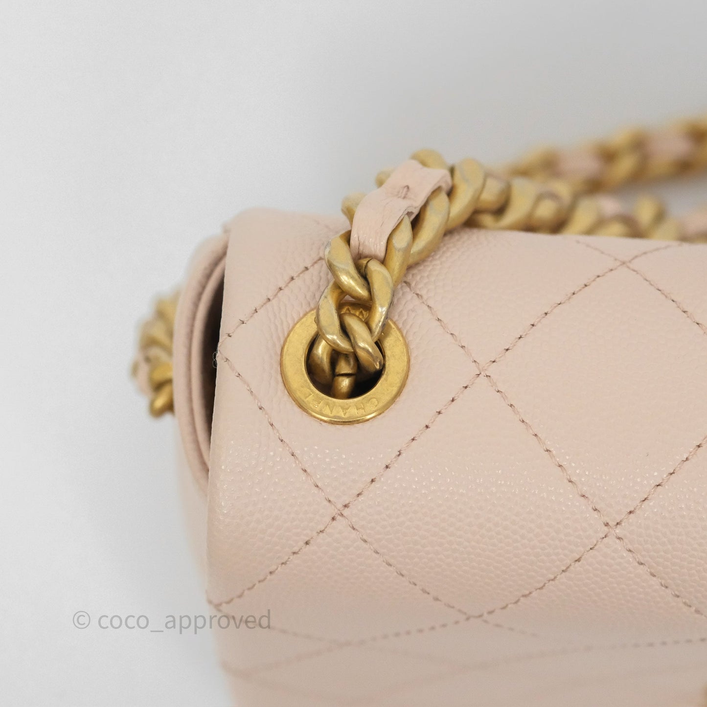 Chanel Small Fashion Therapy Flap Bag Light Pink Caviar Aged Gold Hardware