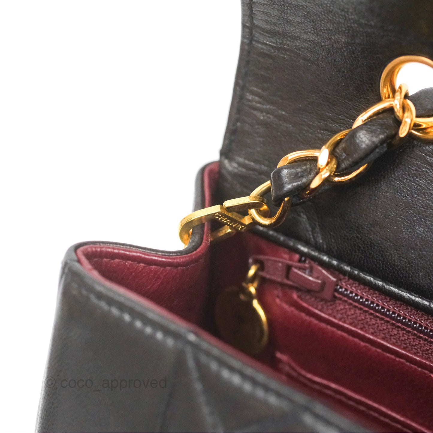 Chanel Vintage Medium Classic Diana Bag Quilted Black Lambskin 24K Gold Hardware