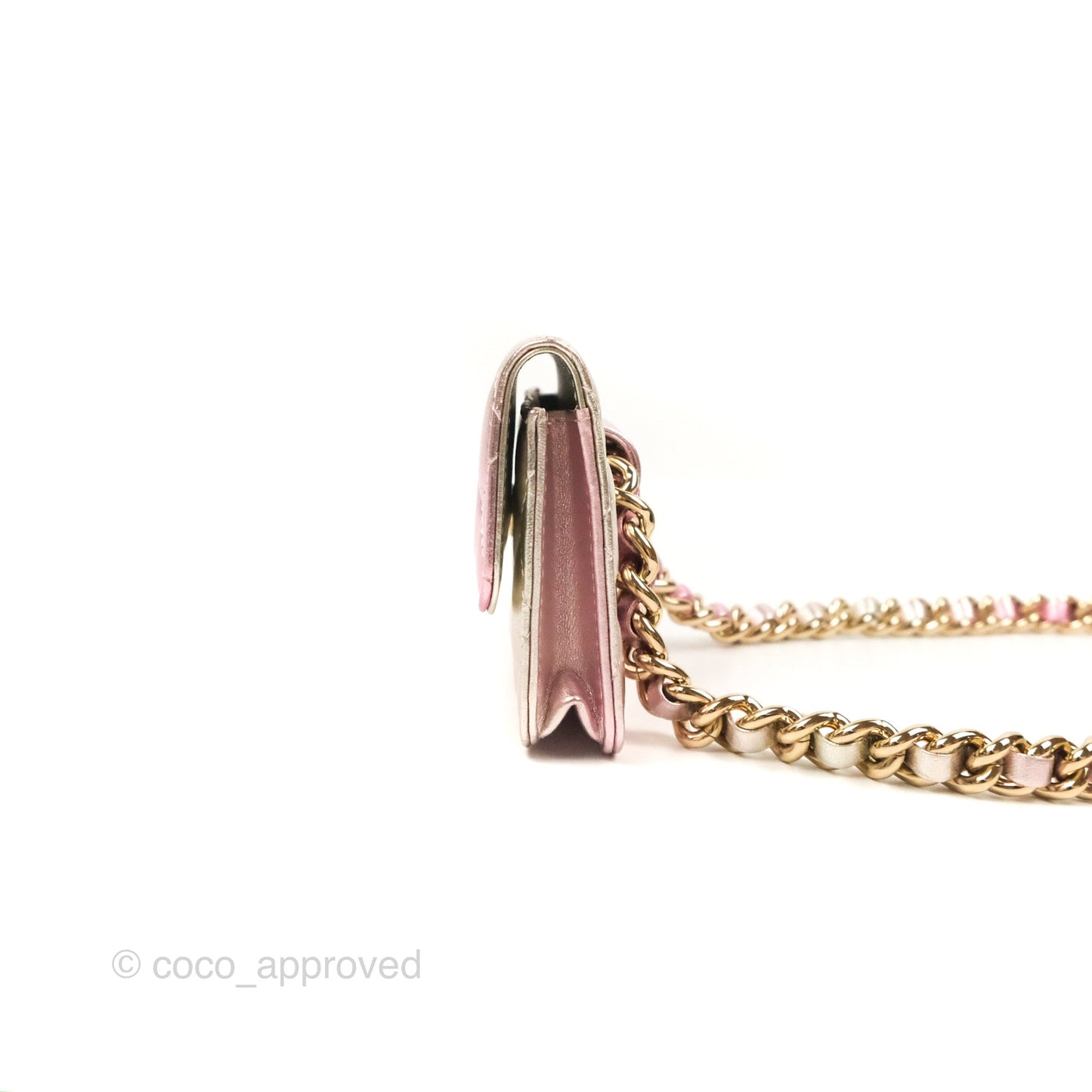 Chanel Waist Belt Bag Metallic Gradient Pink/Silver Lambskin Gold Hardware