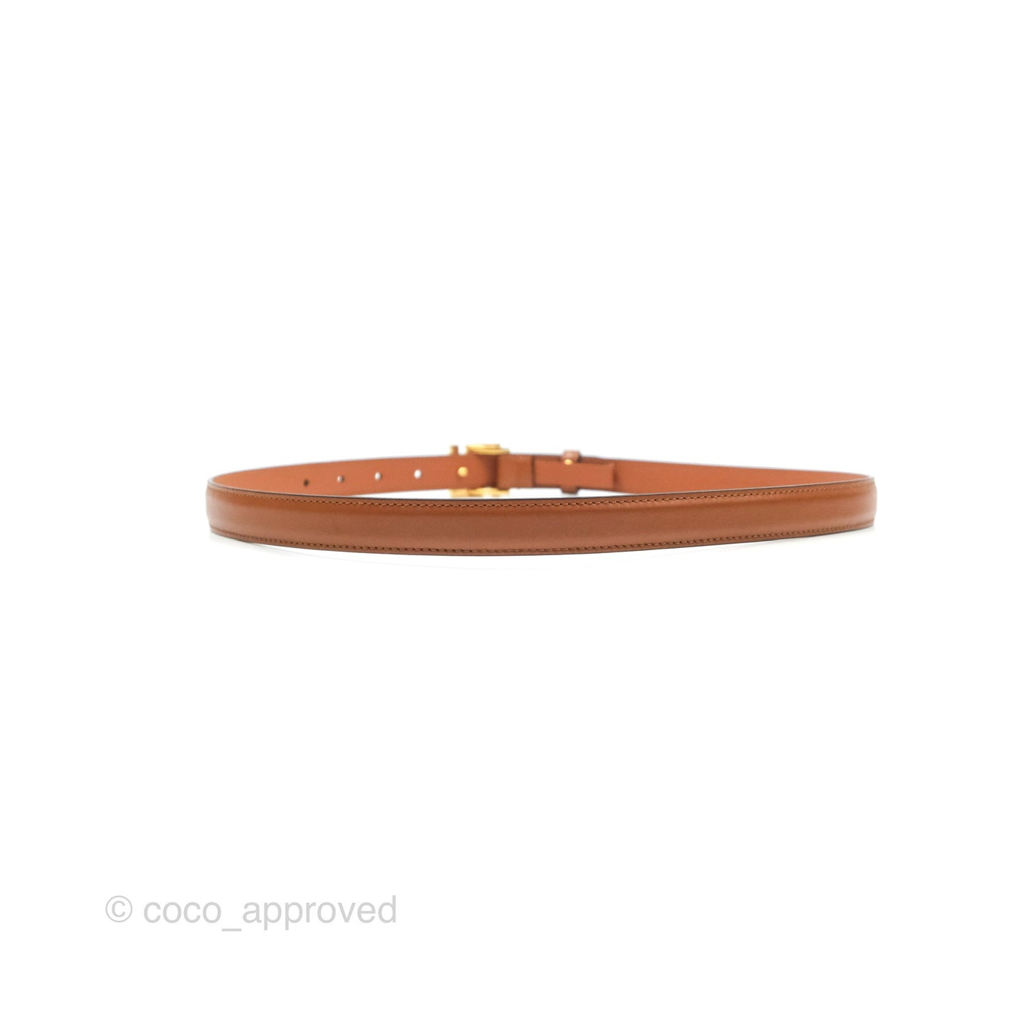 Fendi FF 20 mm Belt Brown Gold Hardware 80 32