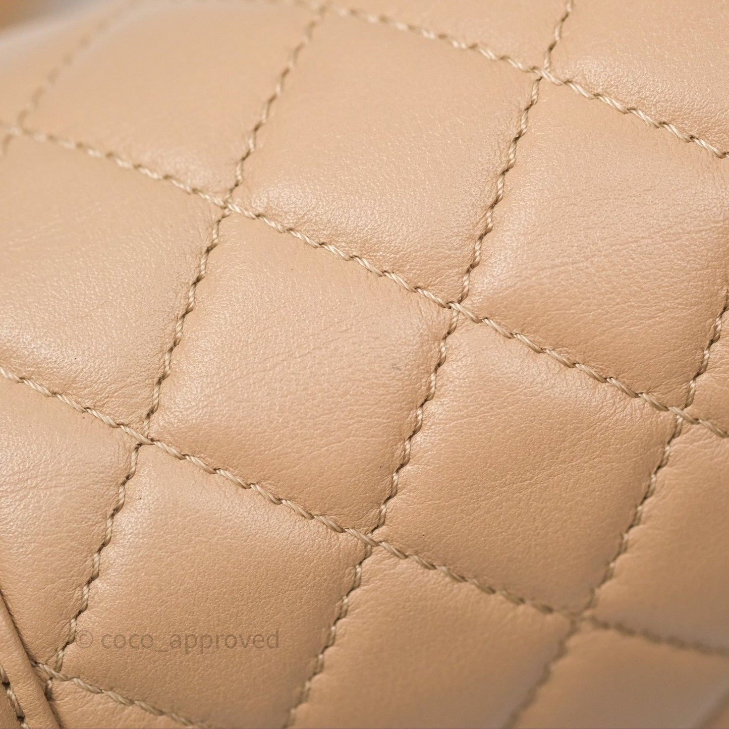 Chanel Boy Quilted Medium Beige Calfskin Gold Hardware