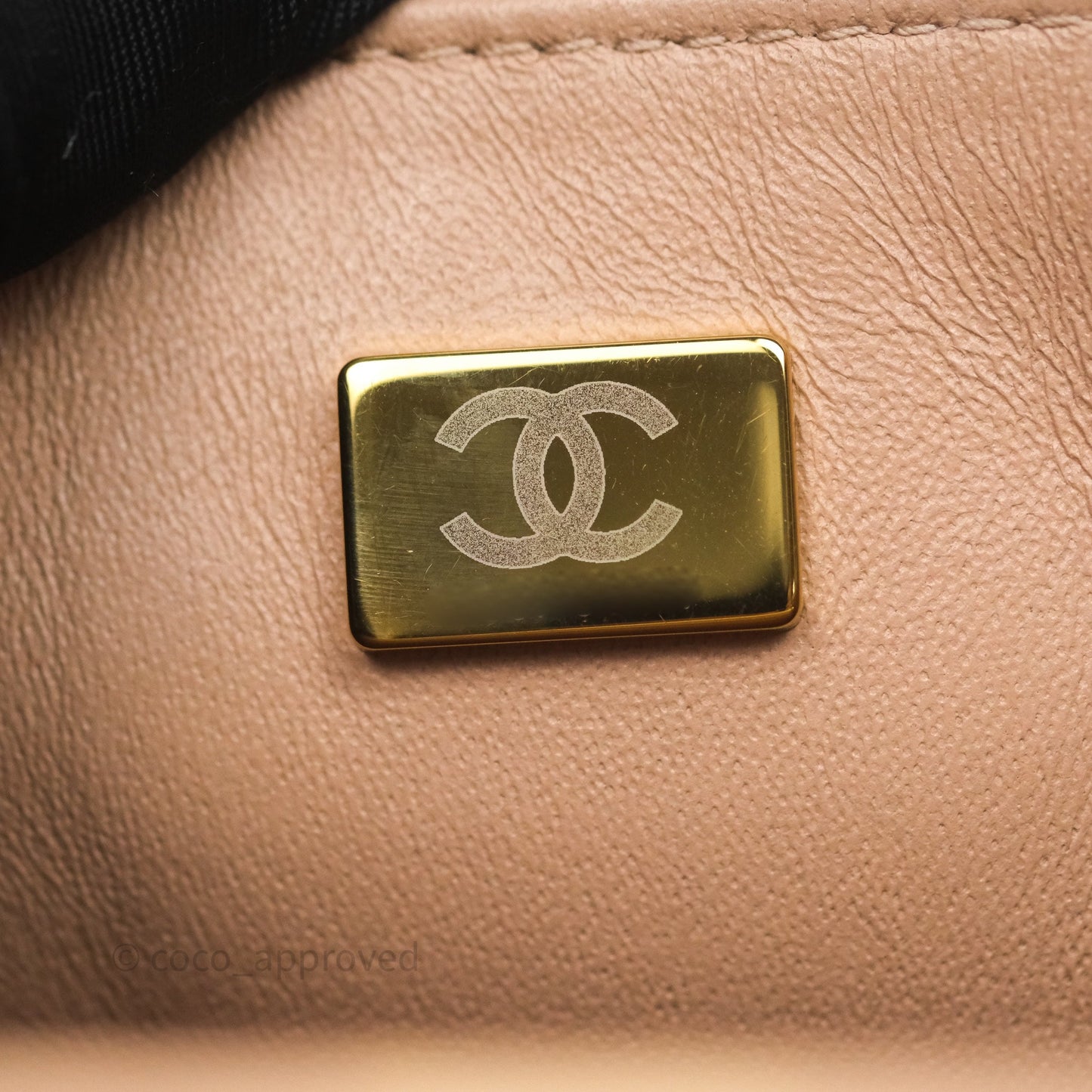 Chanel Mini Square Flap Quilted Beige Lambskin Gold Hardware