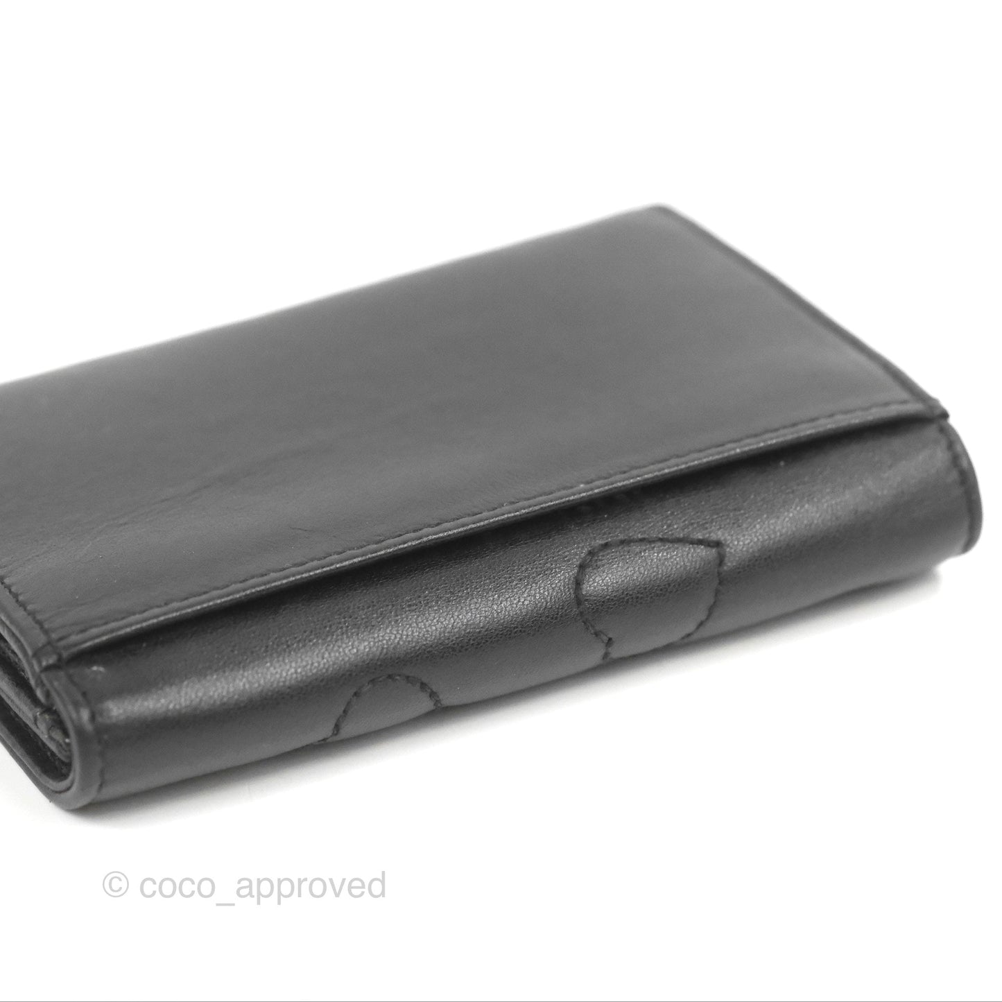 Saint Laurent Heart Flap Card Holder Wallet Black