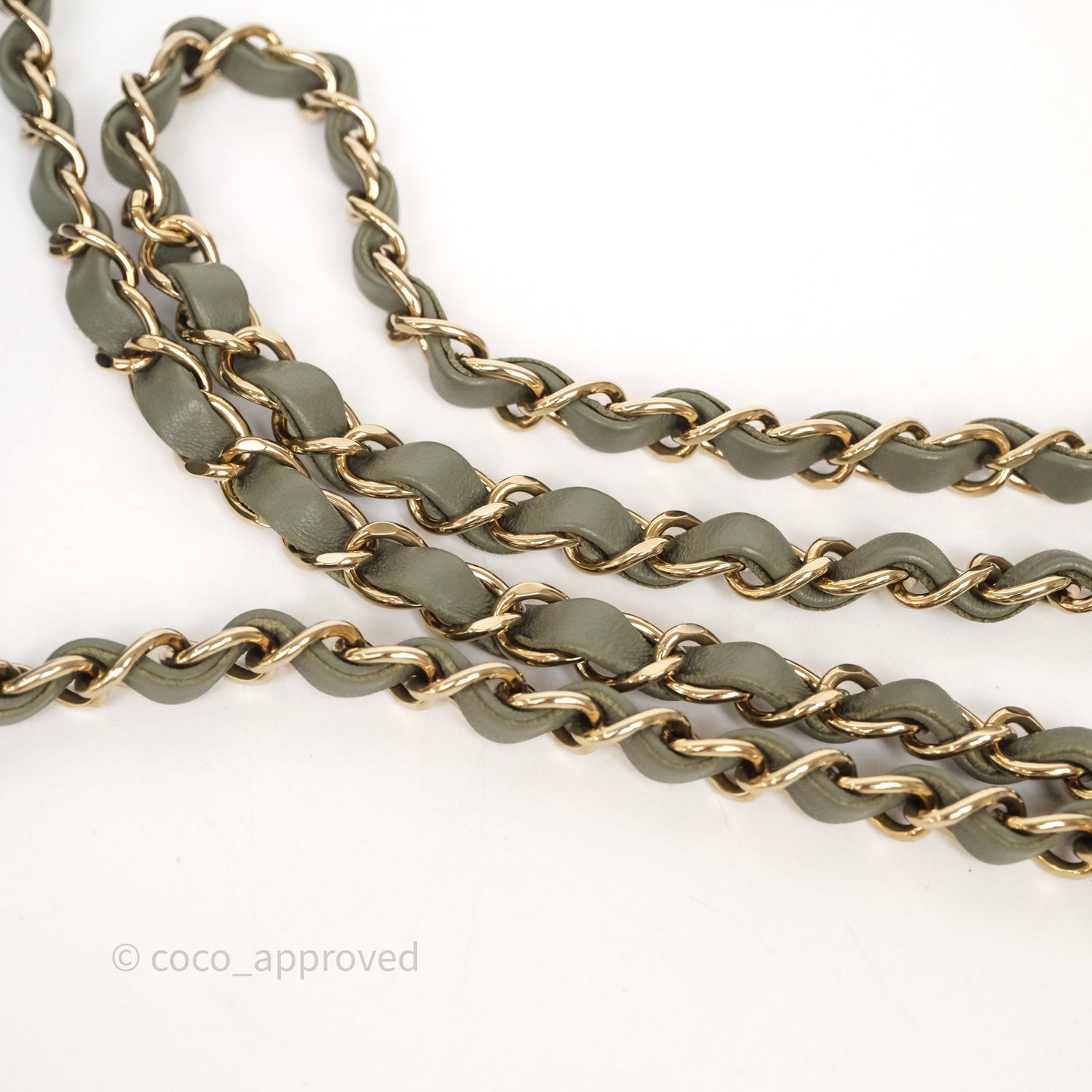 Chanel Quilted Mini Square Olive Green Lambskin Gold Hardware