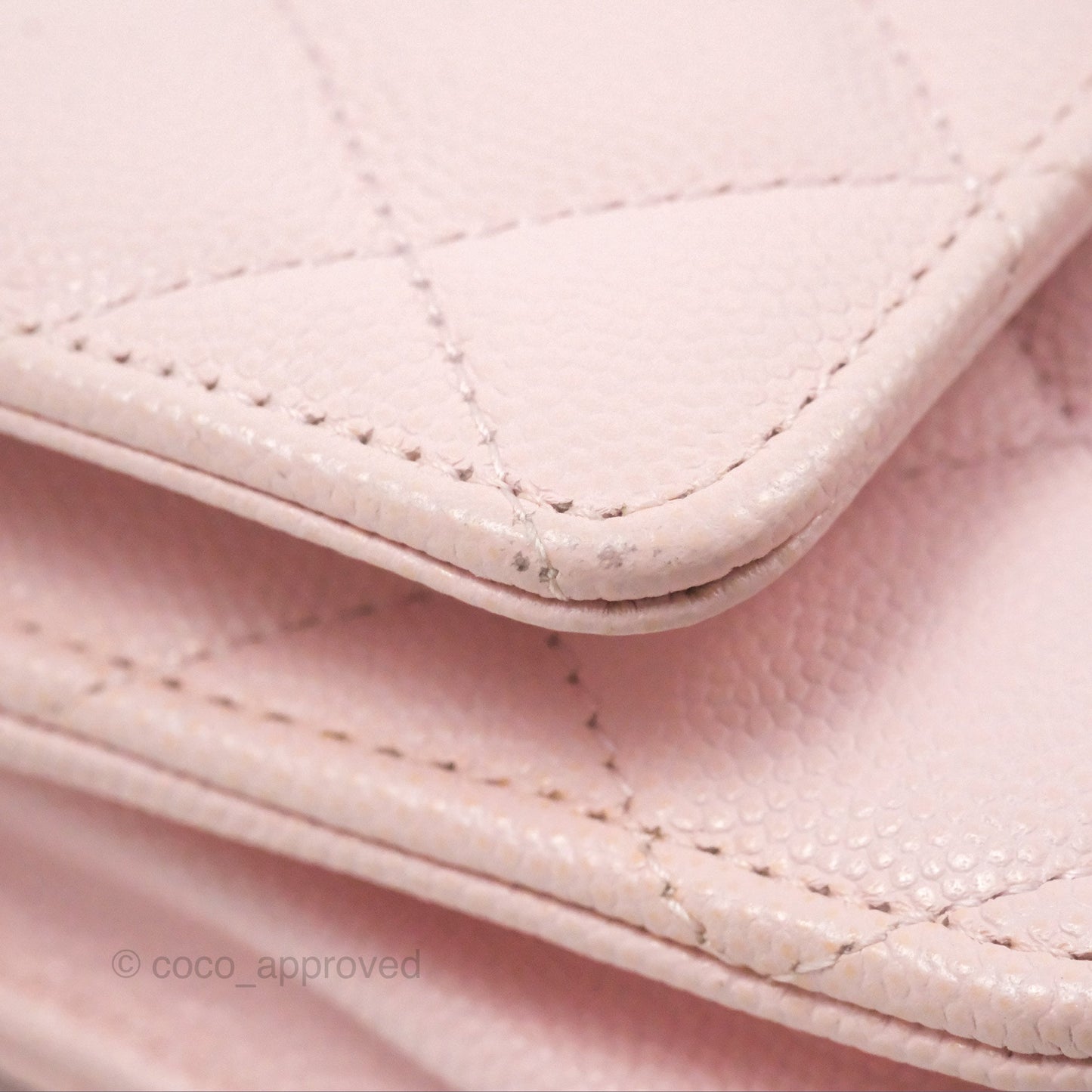 Chanel Quilted Classic Wallet on Chain WOC Pink Caviar Gold Hardware