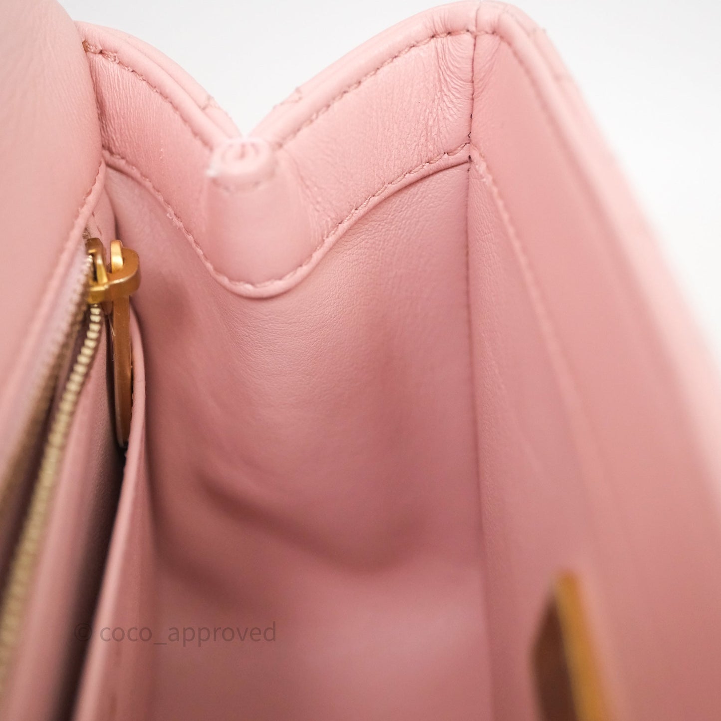 Chanel Quilted Mini Square Flap with Camellia Adjustable Chain Pink Clair Lambskin