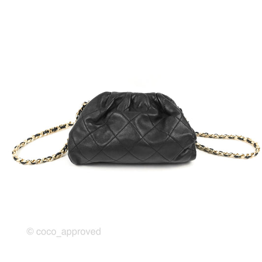 Chanel Black Clutch Bag Lambskin Gold Hardware