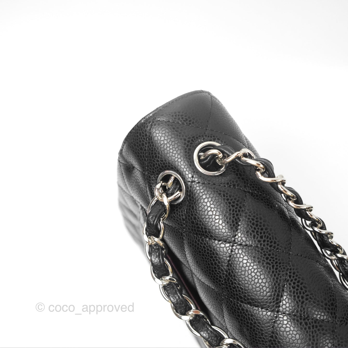 Chanel Quilted Maxi Double Flap Black Caviar Silver Hardware