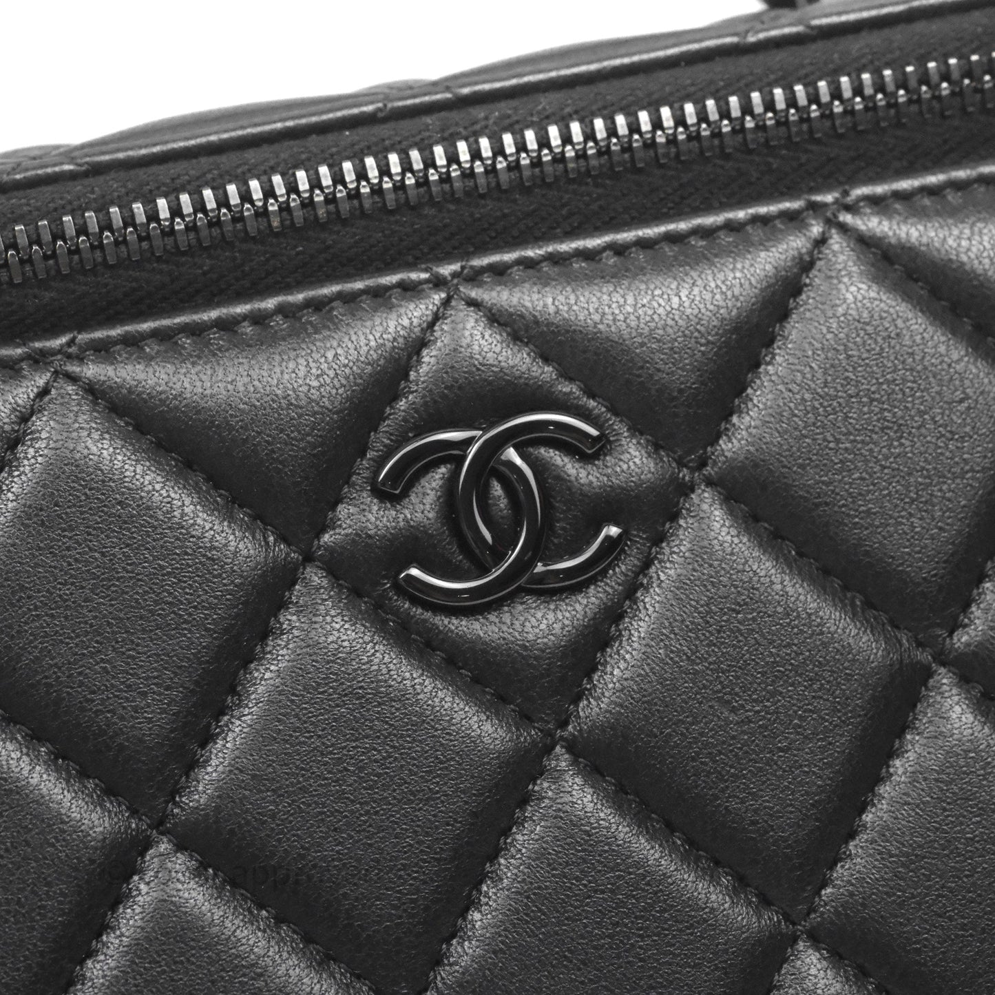 Chanel Vanity Rectangular Top Handle So Black Lambskin