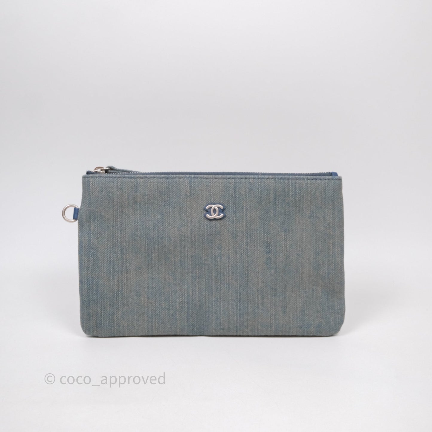 Chanel Large Deauville Tote Blue Washed Denim Matte Silver