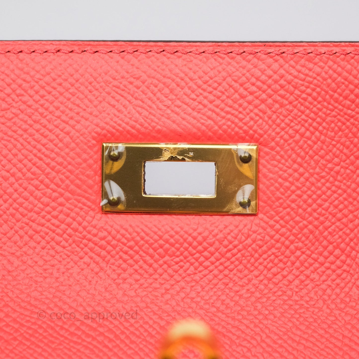 Hermès Sellier Kelly 28 Rose Jaipur Epsom Gold Hardware
