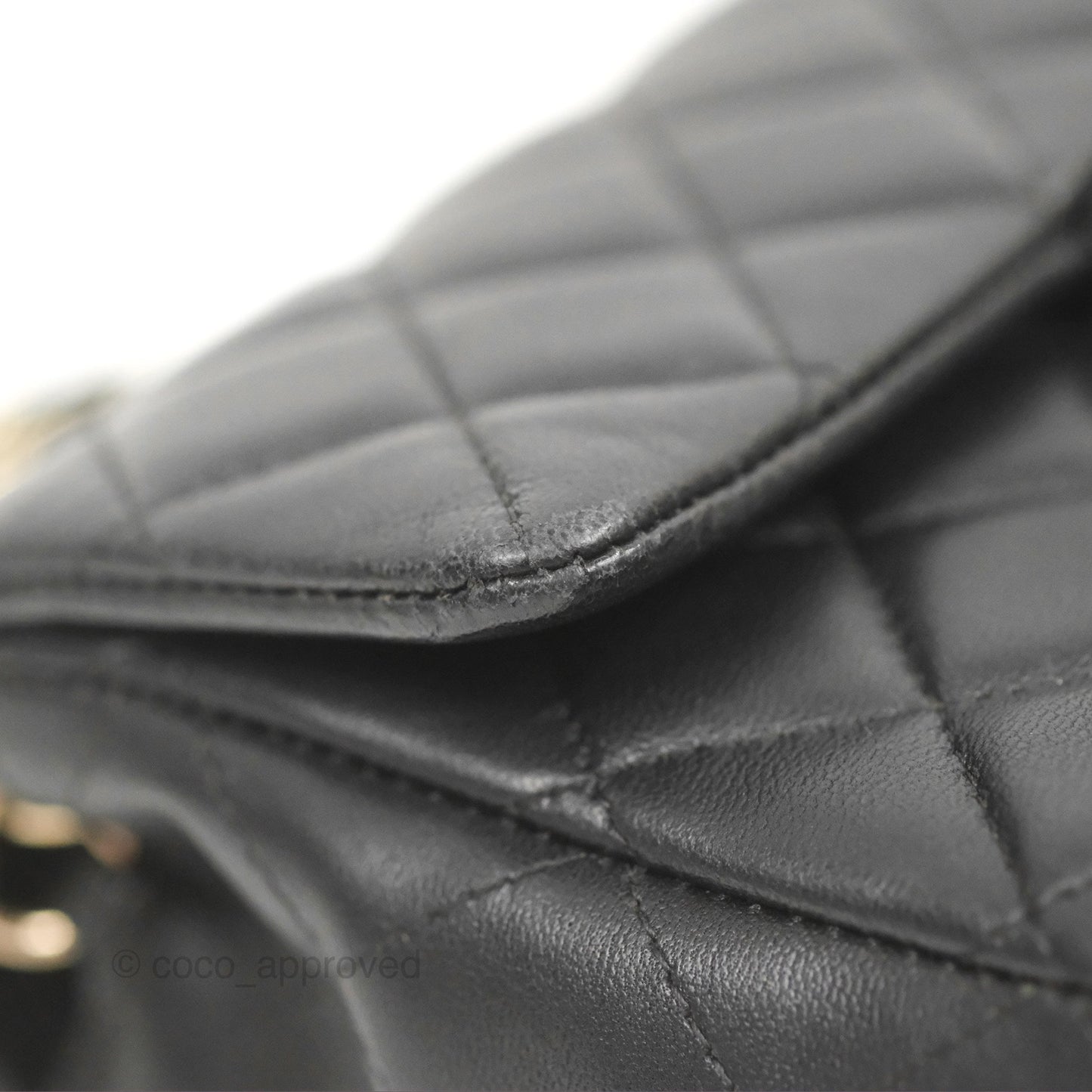 Chanel Quilted Mini Rectangular Flap Black Lambskin Gold Hardware