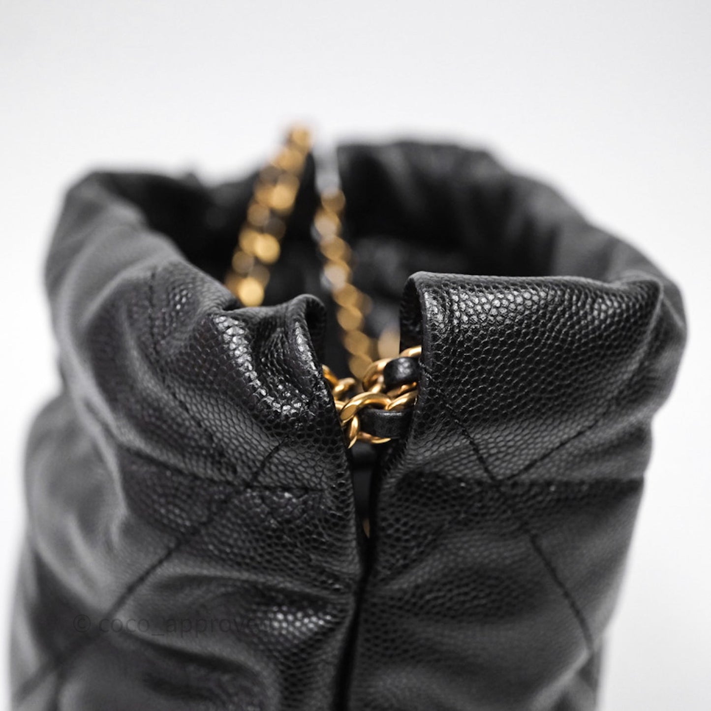 Chanel 22 Mini Black Caviar Aged Gold Hardware