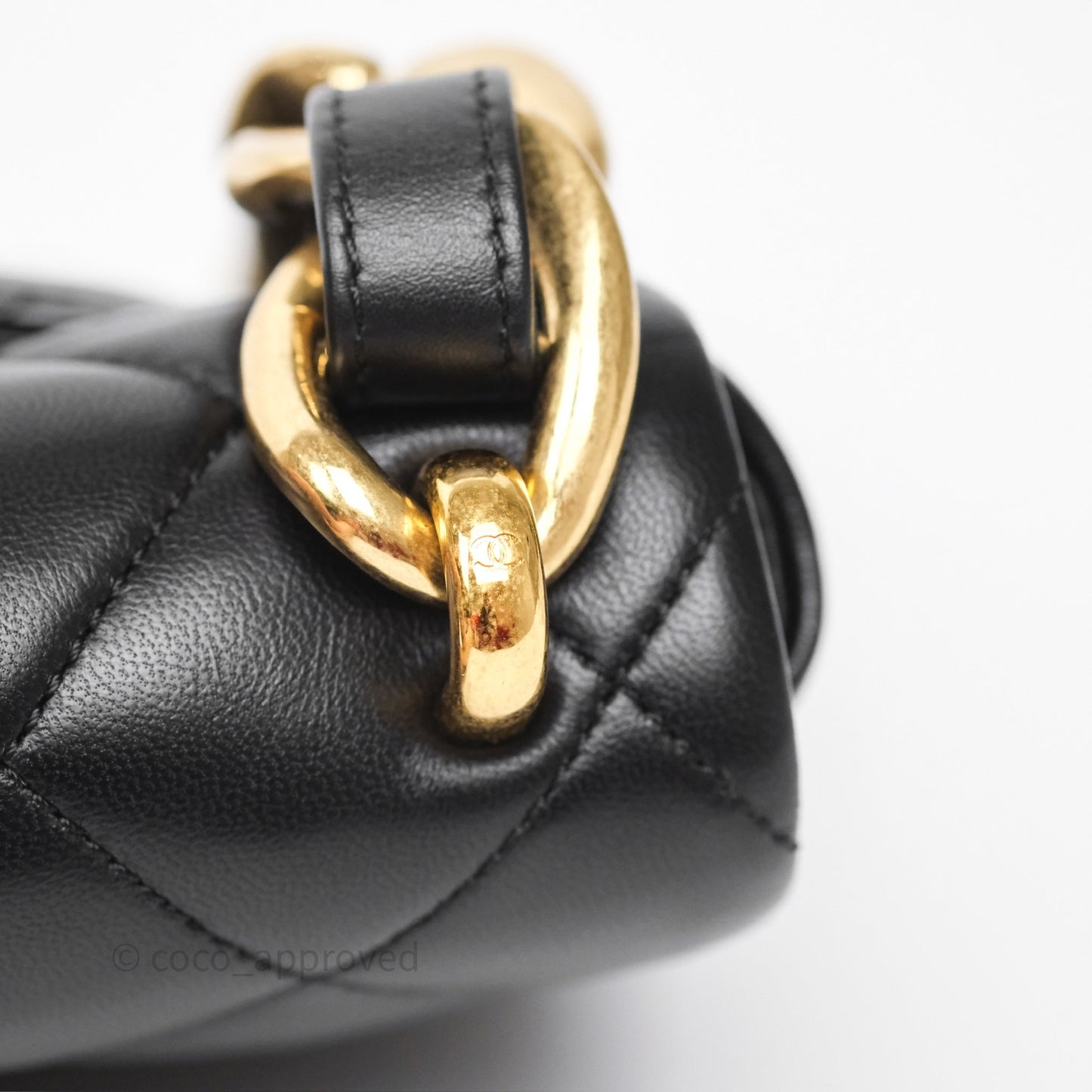 Chanel Small Funky Town Black Lambskin Aged Gold Hardware