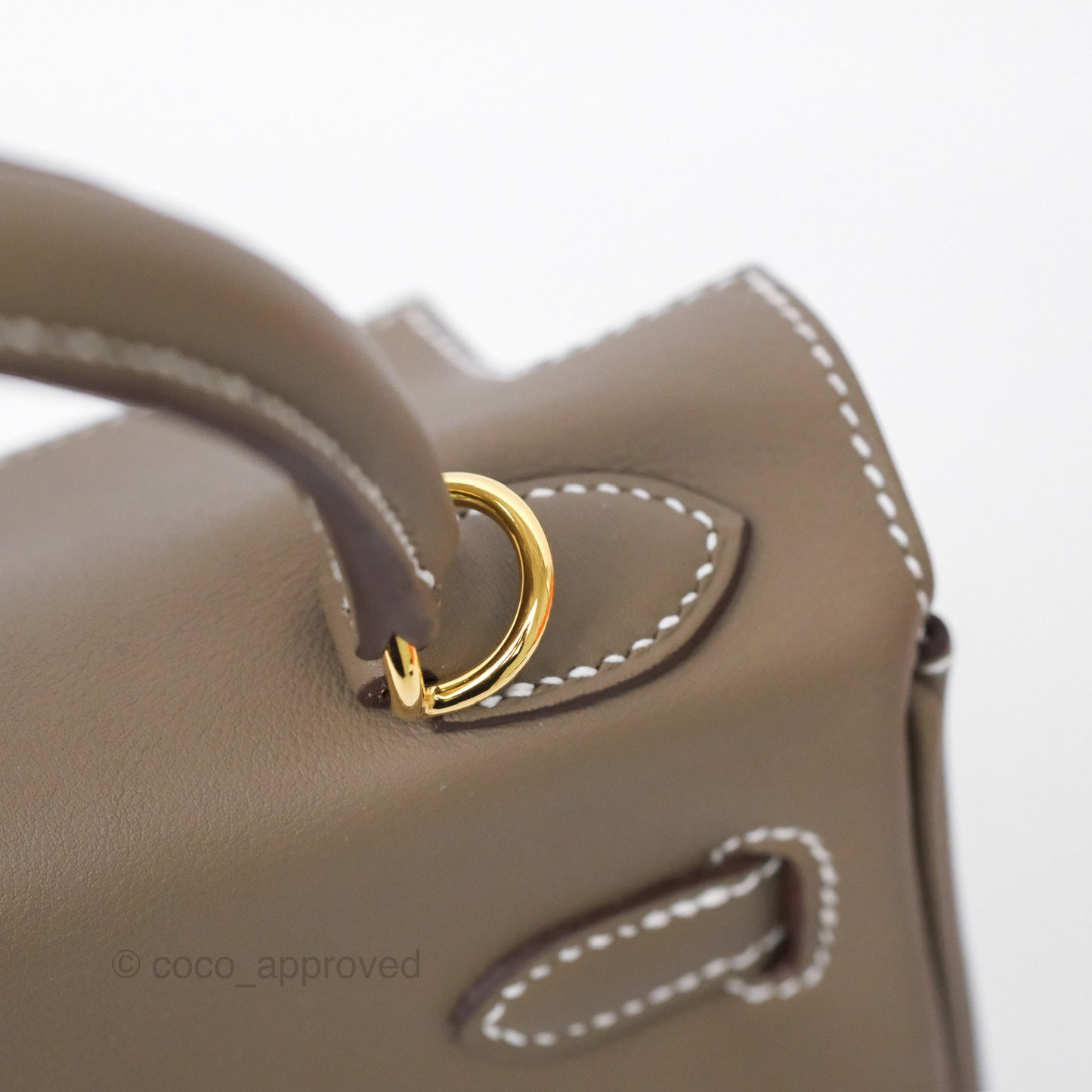 Hermès Retourne Kelly 25 Etoupe 18 Swift Gold Hardware