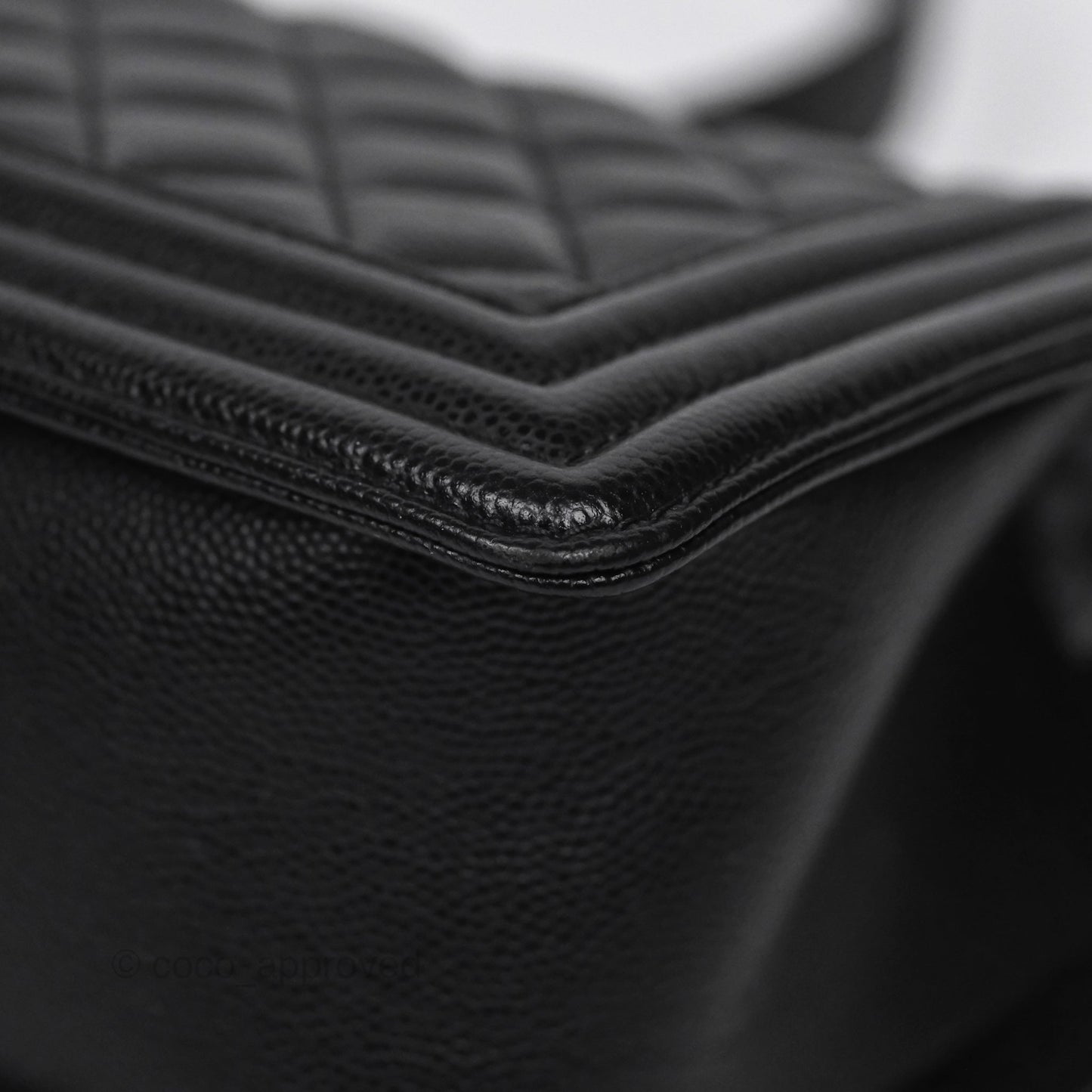Chanel Medium Boy Quilted Black Caviar Aged Gold Hardware