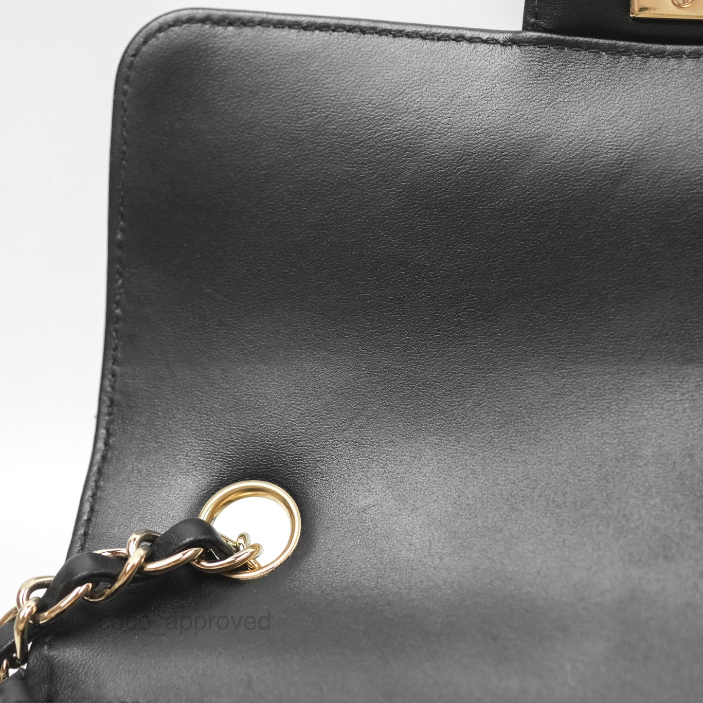 Chanel Mini Rectangular Flap Chevron Black Lambskin Gold Hardware