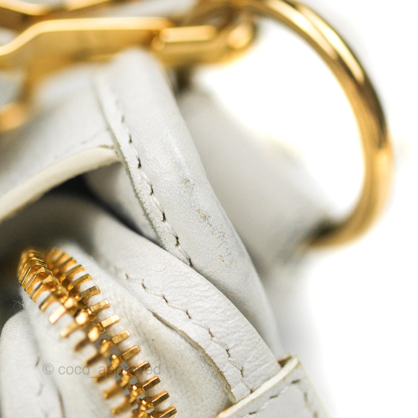 Balenciaga Classic Small City Bag White Aged Calfskin Gold Hardware