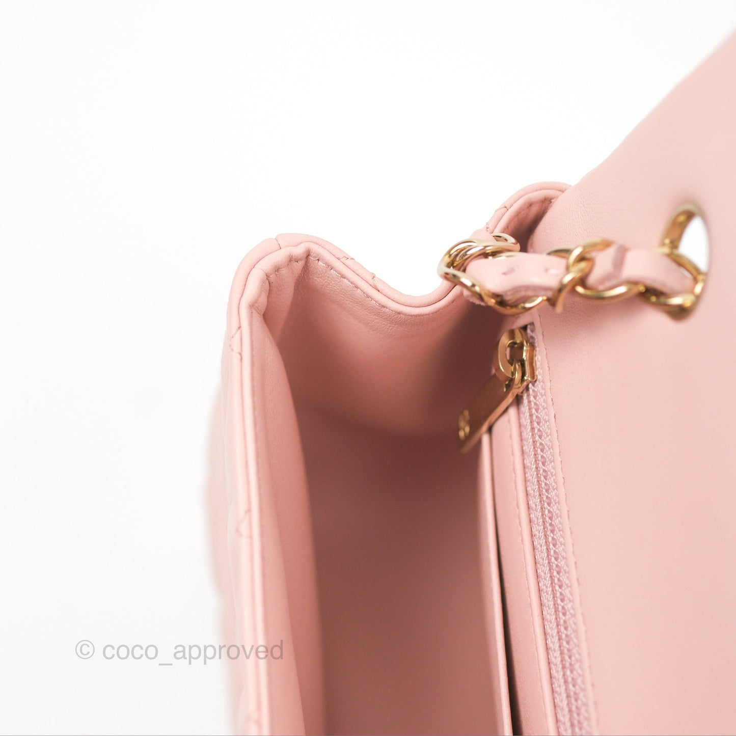 Chanel Quilted Mini Rectangular Flap Baby Pink Lambskin Gold Hardware