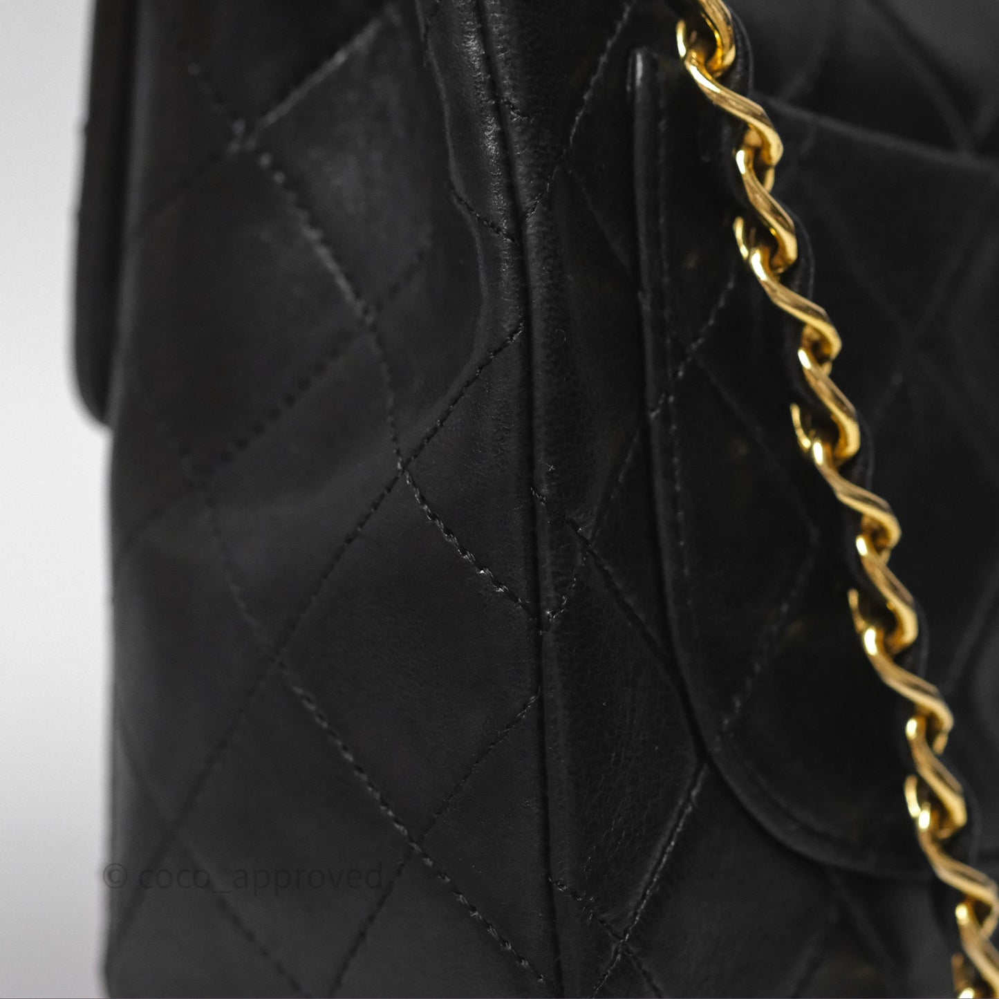 Chanel Vintage Mini Square Black Lambskin 24K Gold Hardware