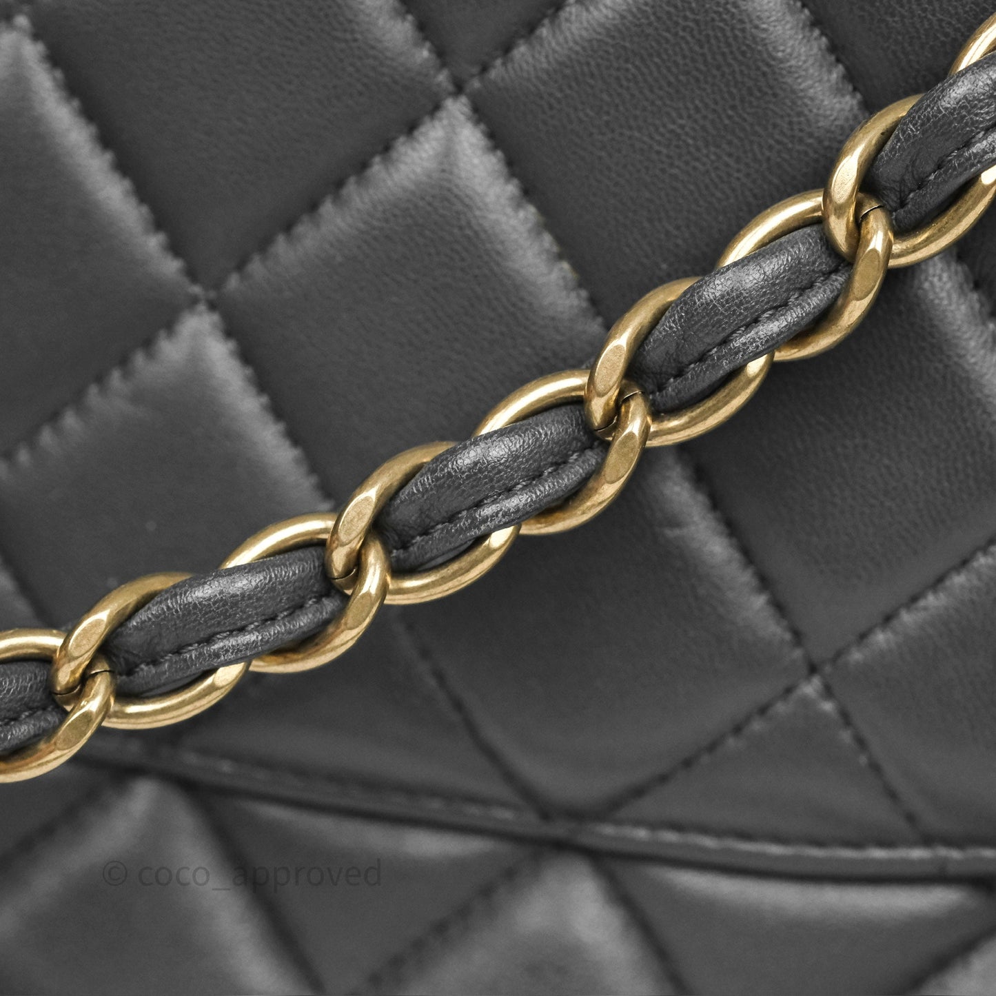 Chanel Jumbo Double Flap Dark Grey Lambskin Brushed Gold Hardware⁣⁣