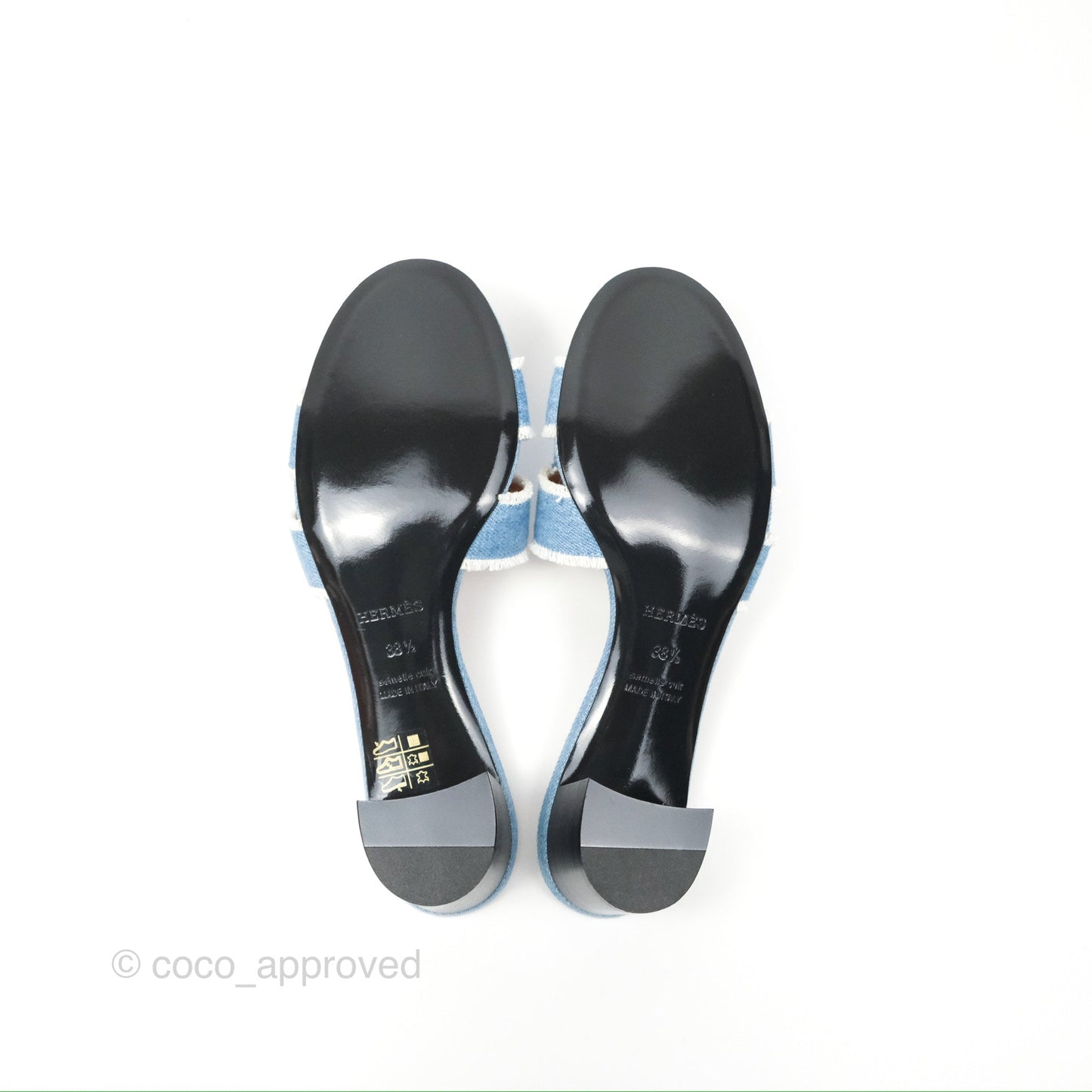 Hermès Oasis Denim Bleu Clair Sandals Size 38.5