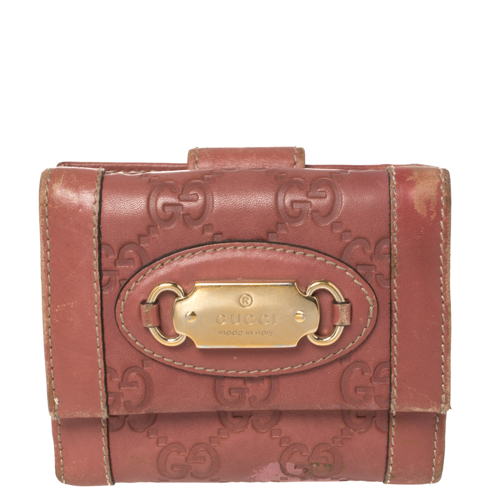 Luxury Gucci Trending 2025 Pink Luxury Gucci Trending 2025ssima Leather French Wallet..