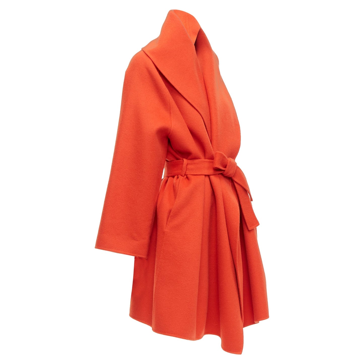 Luxury Bottega Veneta double face cashmere shawl collar belted coat