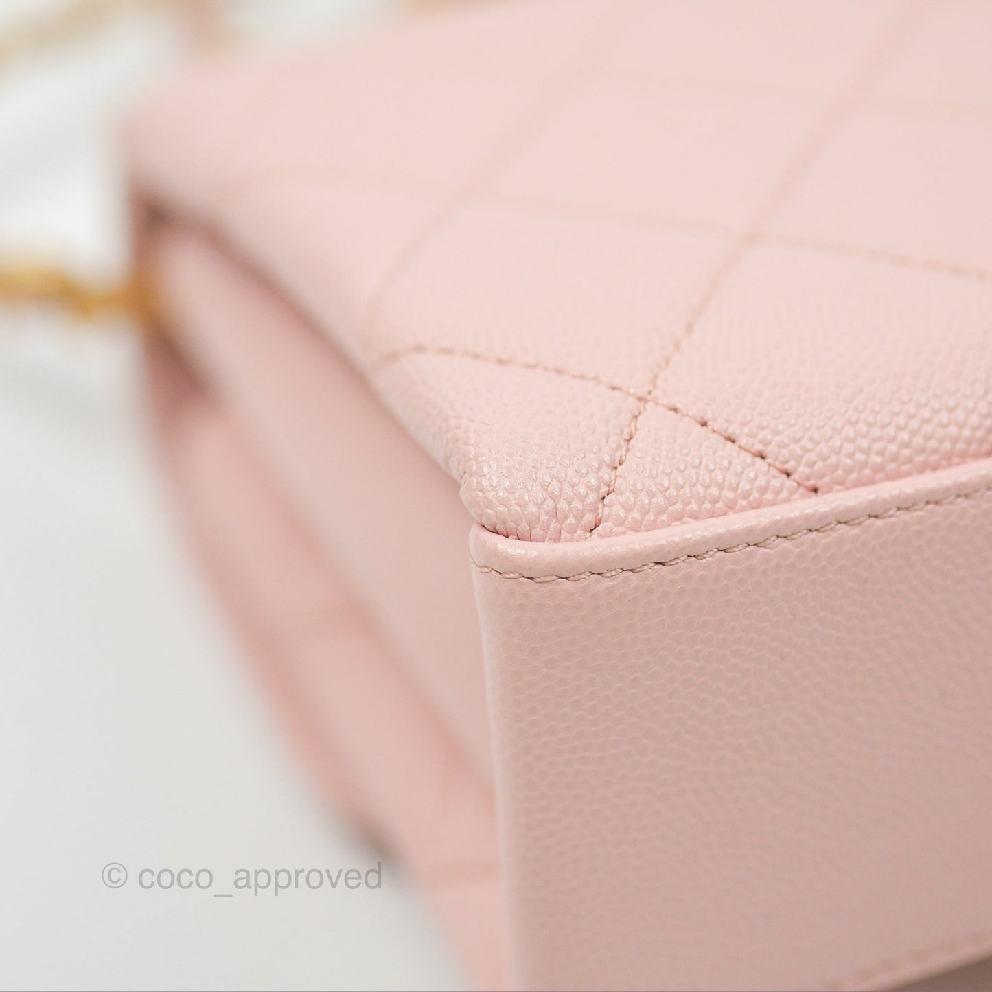 Chanel Carry Me Top Handle Flap Bag Pink Caviar Aged Gold Hardware 23S