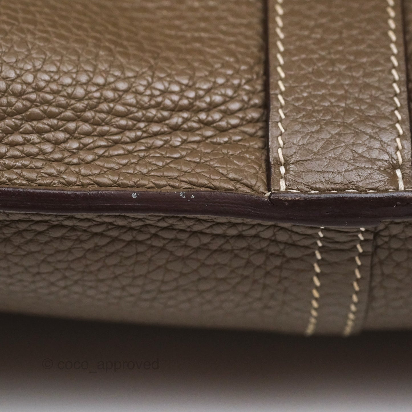 Hermès Halzan 31 Etoupe Clemence Palladium Hardware