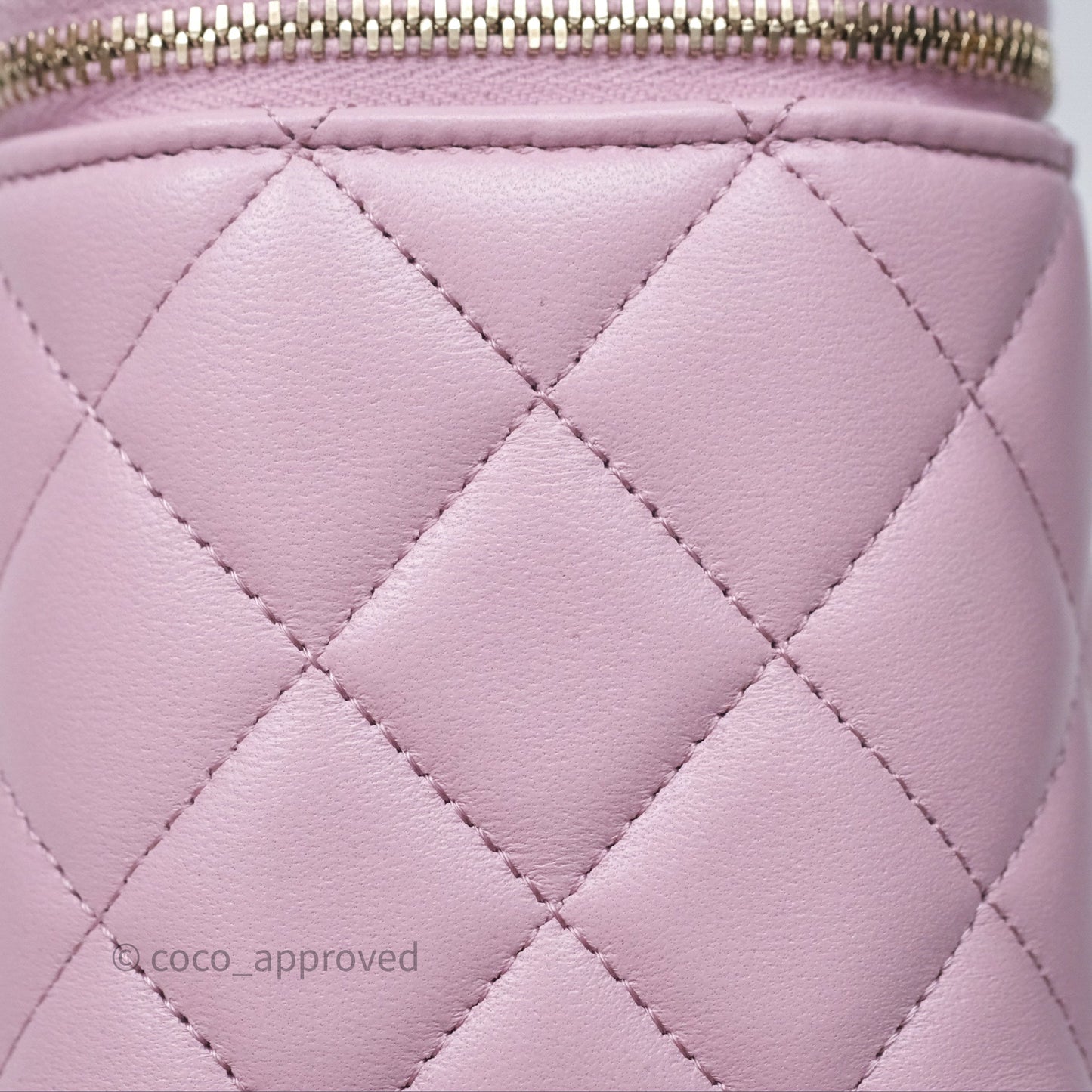 Chanel Vanity Rectangular Top Handle Lilac Lambskin Gold Hardware