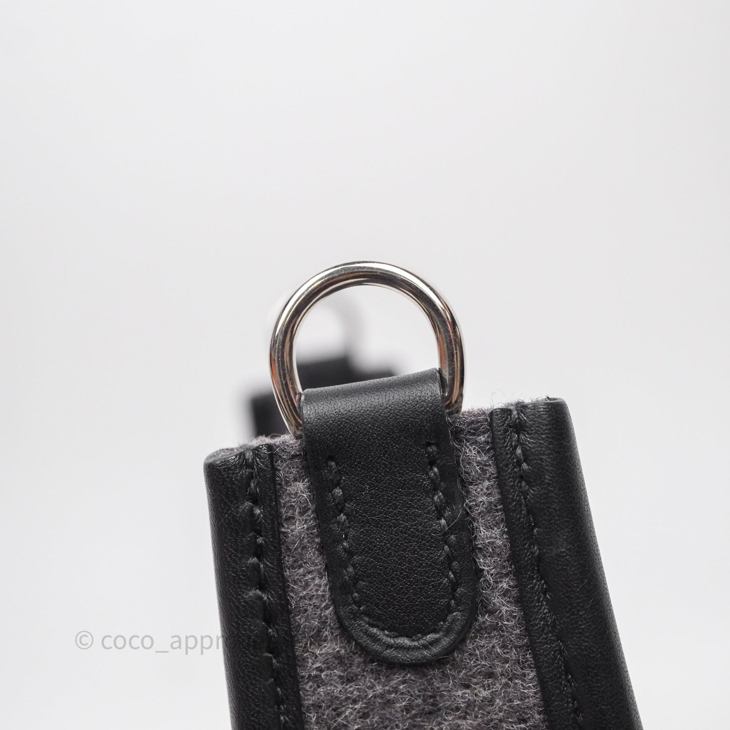 Hermès Mini Evelyne 16 Graphite 88 / Noir 89 Wool Swift Palladium Hardware