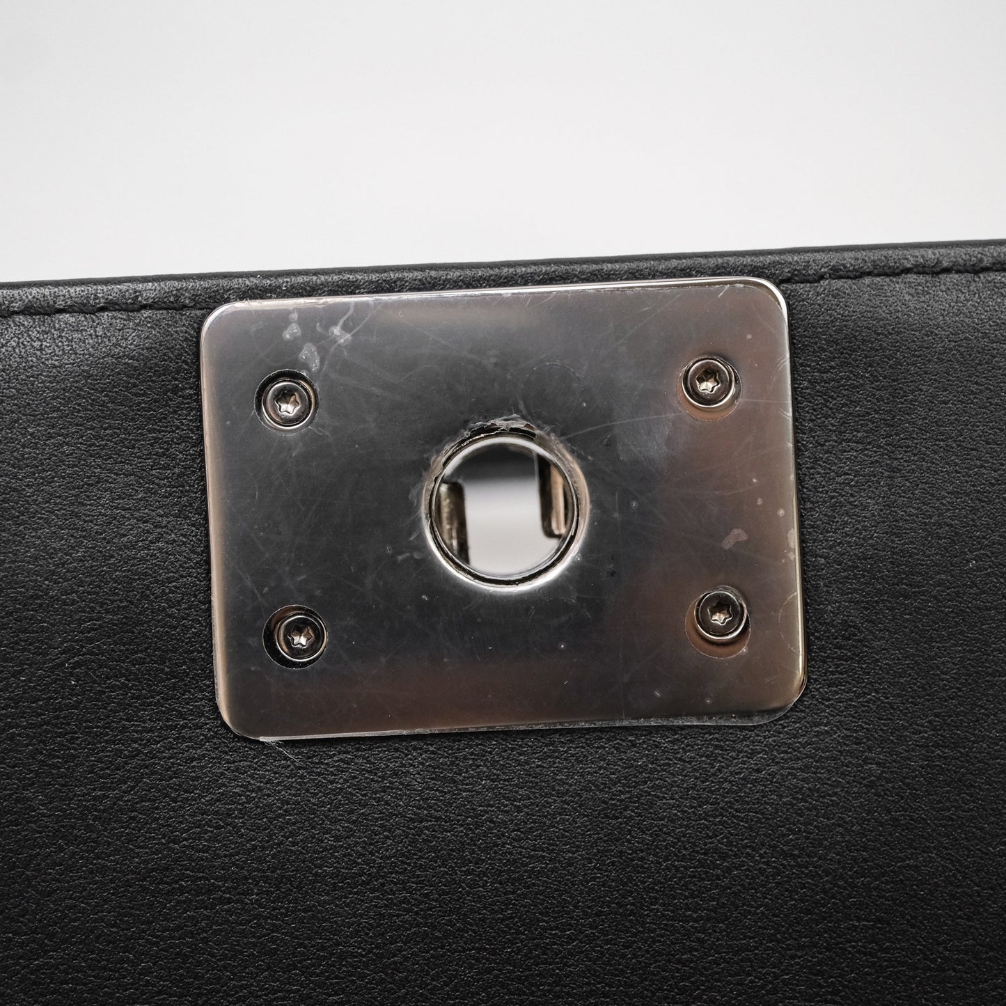 Chanel Small Boy Chevron Black Lambskin Silver Hardware