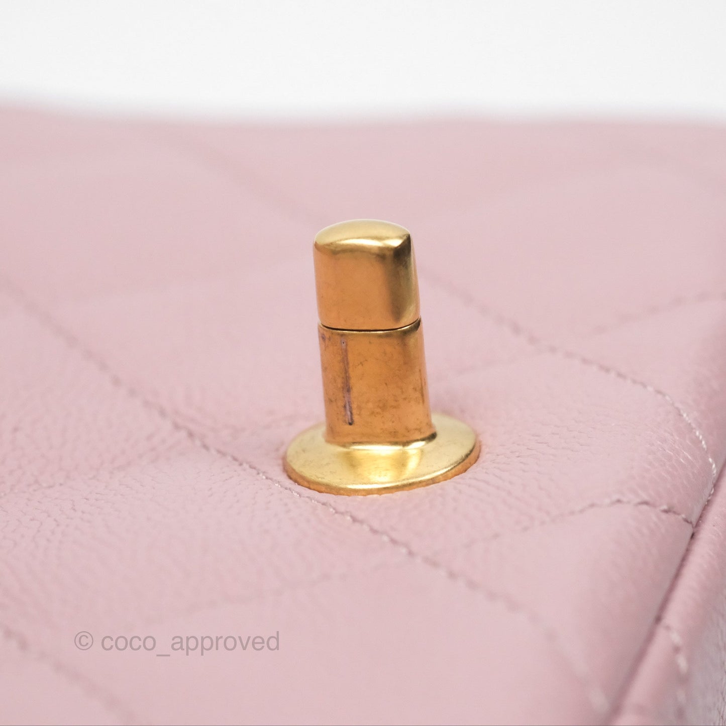 Chanel Mini Flap Bag Heart Adjustable Chain Dusty Pink Caviar Aged Gold Hardware