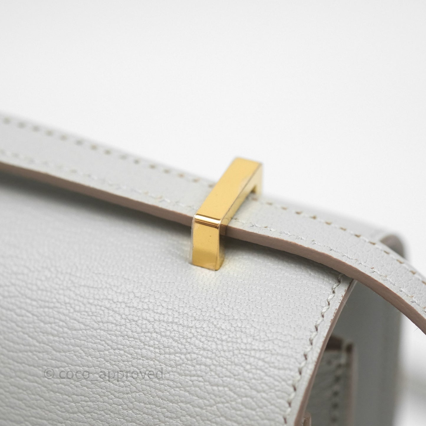 Hermès Constance Mini 18cm Mirror Gris Perle 80 Chevre Mysore Gold Hardware