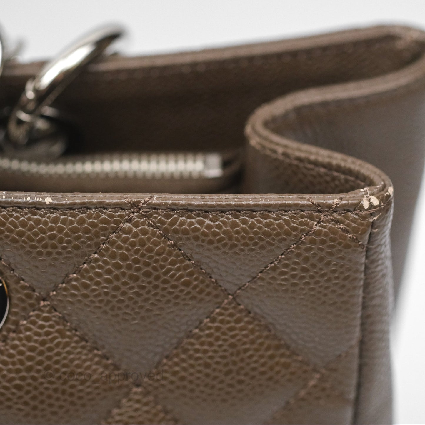 Chanel GST Chocolate Brown Caviar Silver Hardware