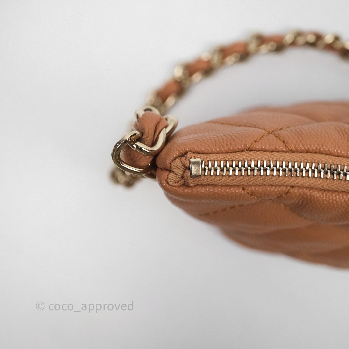 Chanel Small Hobo Shoulder Bag Caviar Beige Gold Hardware