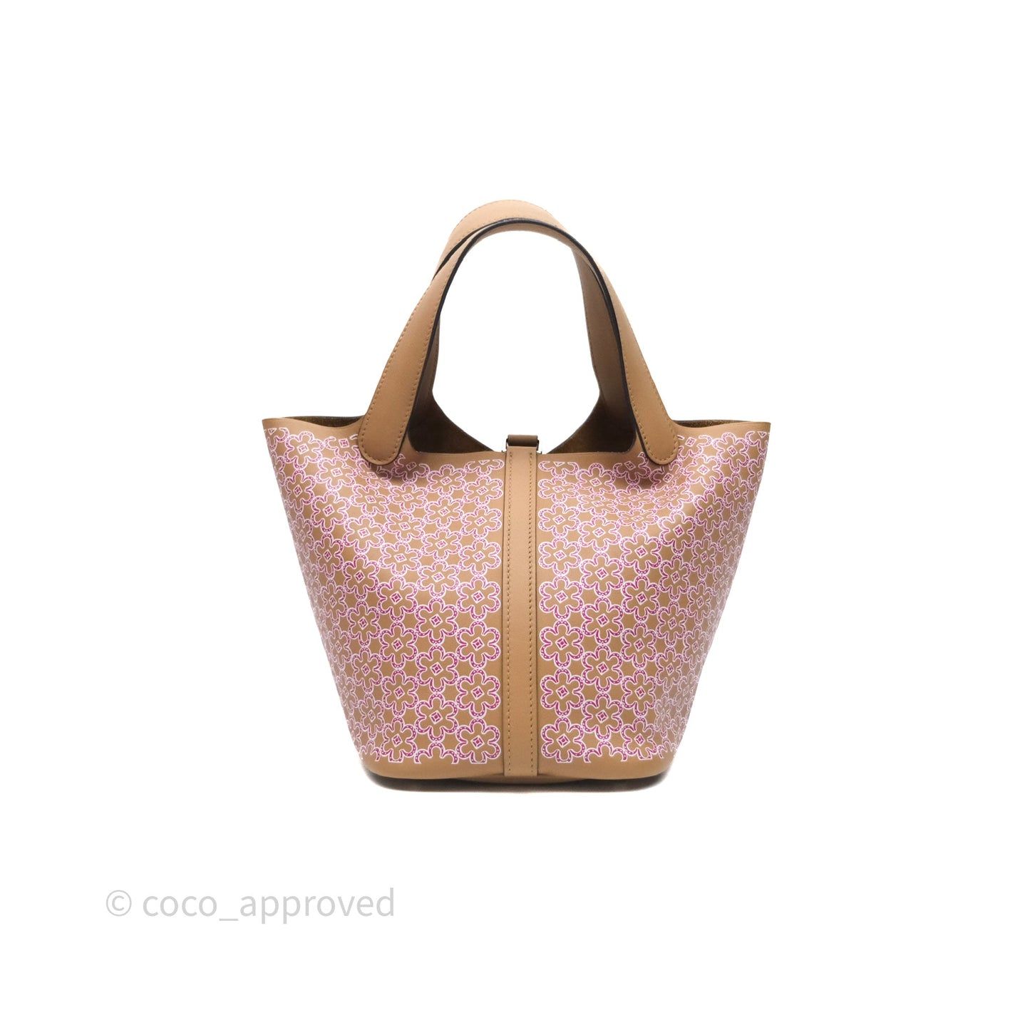 Hermès Picotin Lock 18 Lucky Daisy Chai 0M/ Rose 5T Swift Palladium Hardware