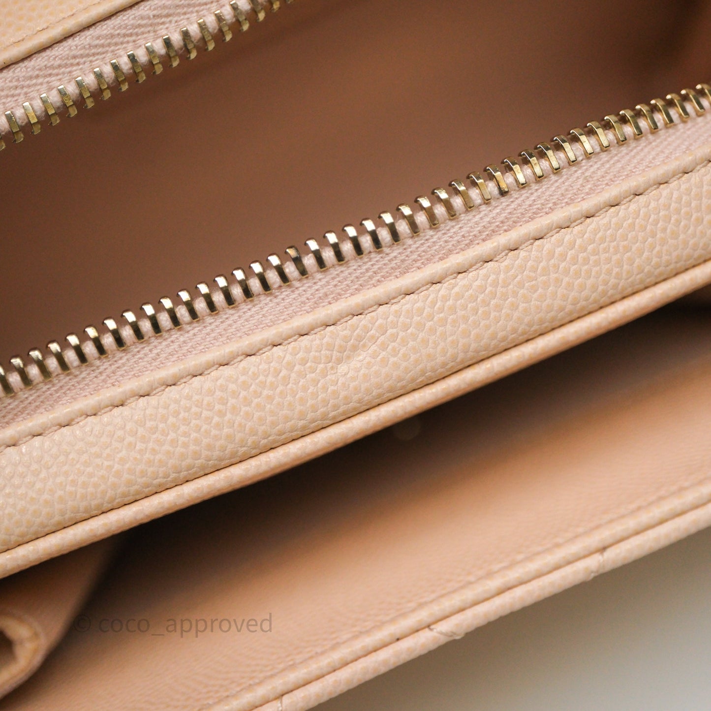 Chanel Small Like The Wallet Flap Quilted Light Beige Pink Caviar Gold Hardware 22C
