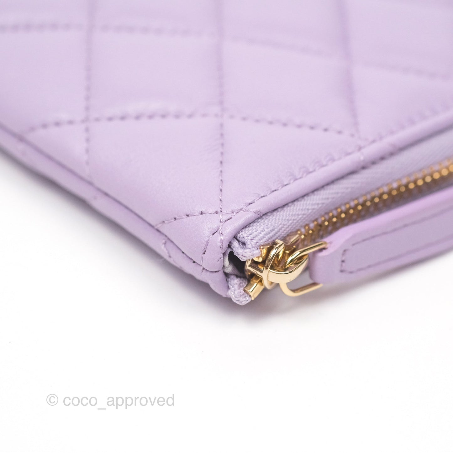 Chanel Pearl CC Small Pouch Purple Lambskin Gold Hardware