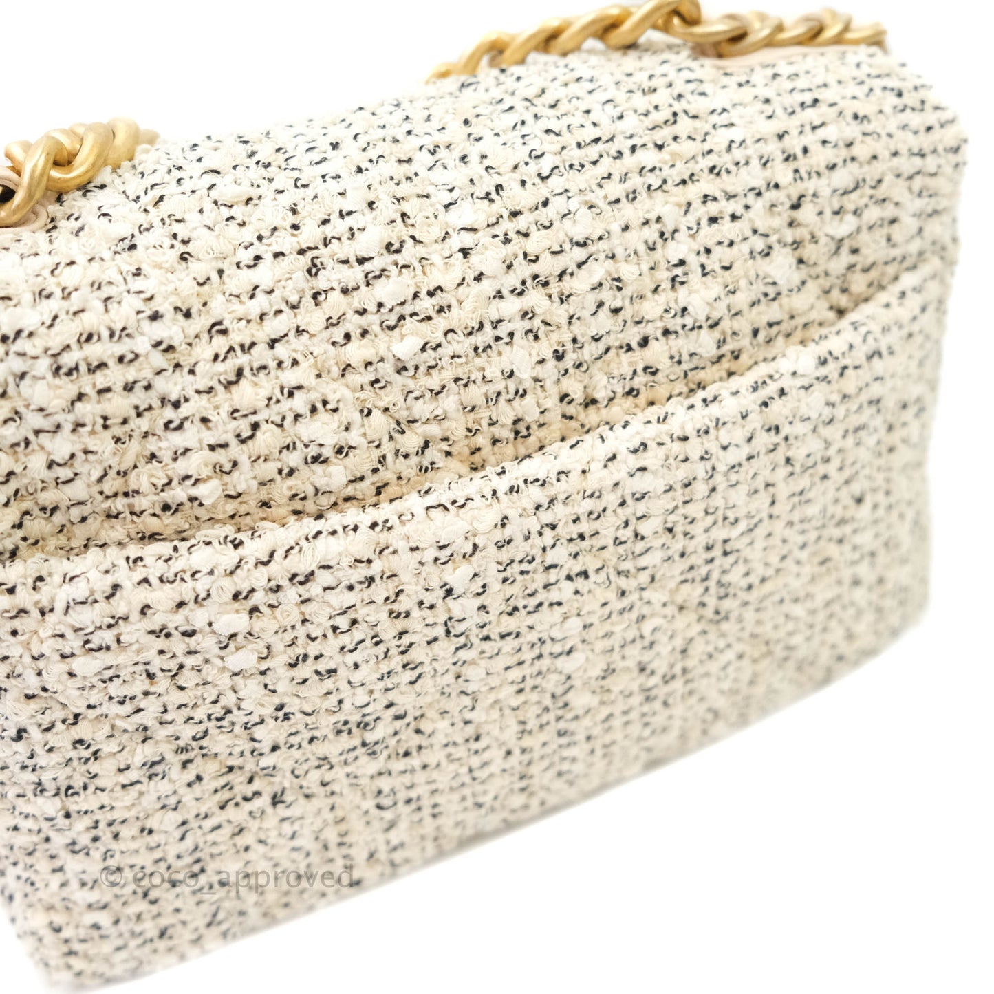 Chanel 19 Small Tweed Oreo Cream Mixed Hardware
