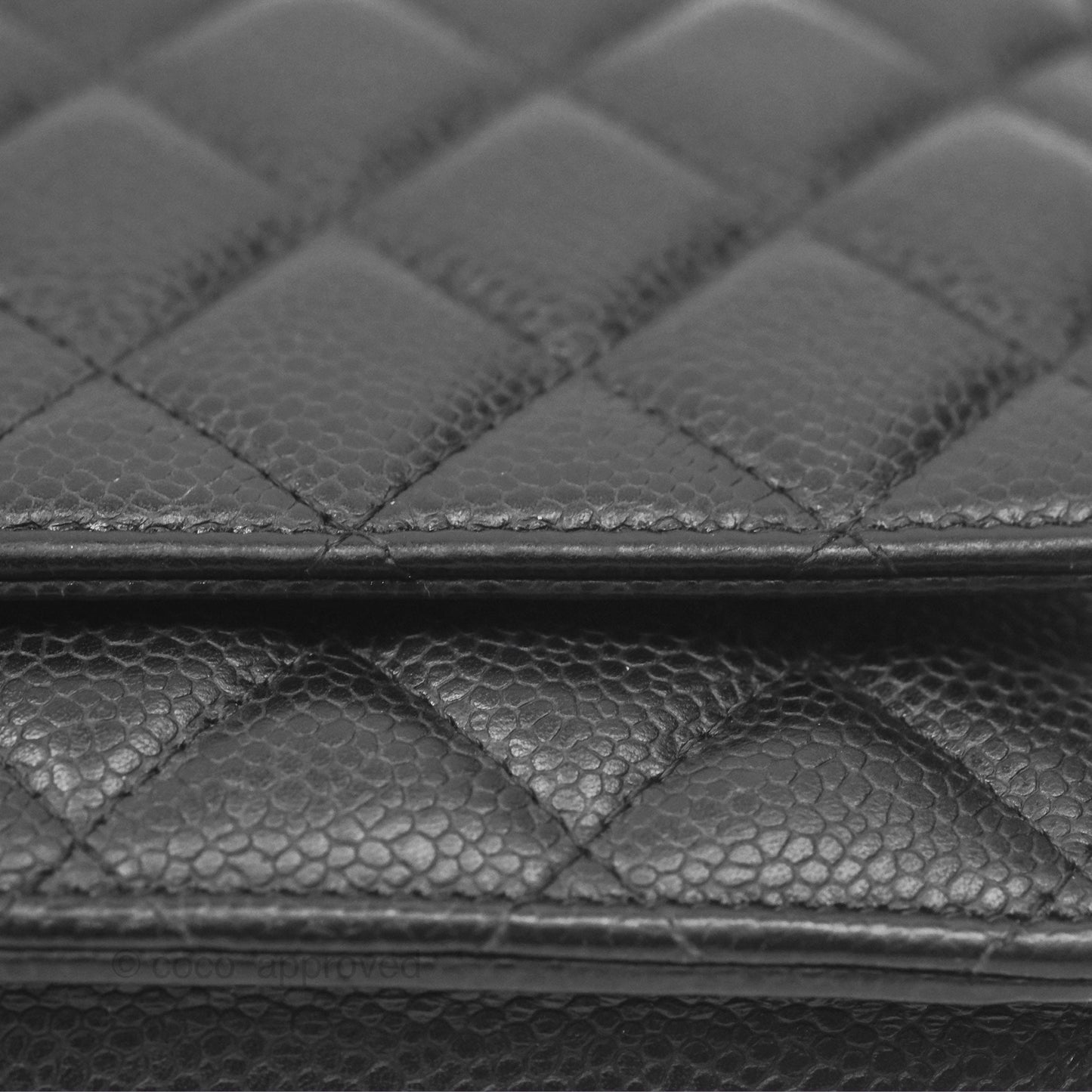 Chanel Classic Quilted Wallet On Chain WOC Black Caviar Gold Hardware