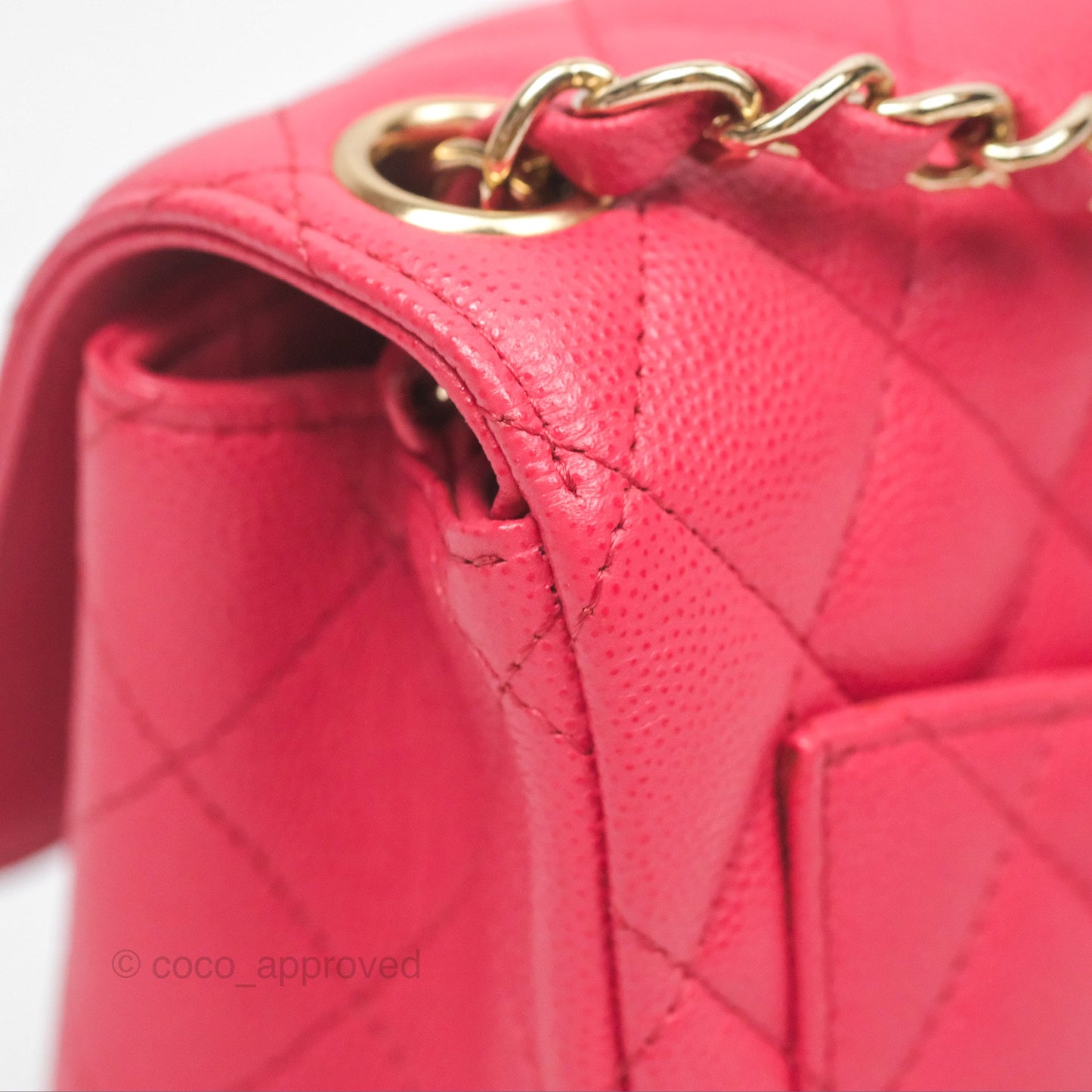 Chanel Mini Square Pink Caviar Gold Hardware 17C