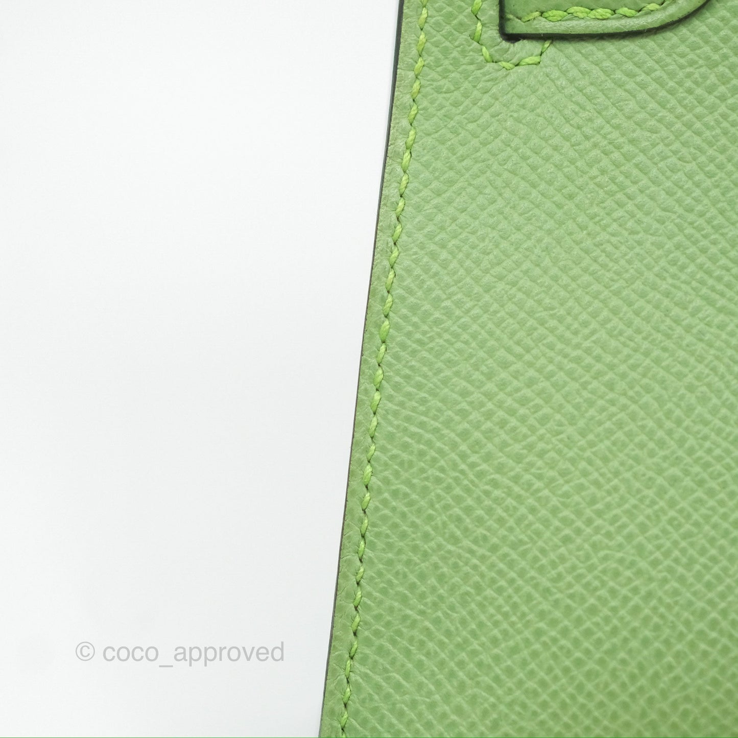 Hermès Mini Kelly II Vert Criquet Epsom Palladium Hardware