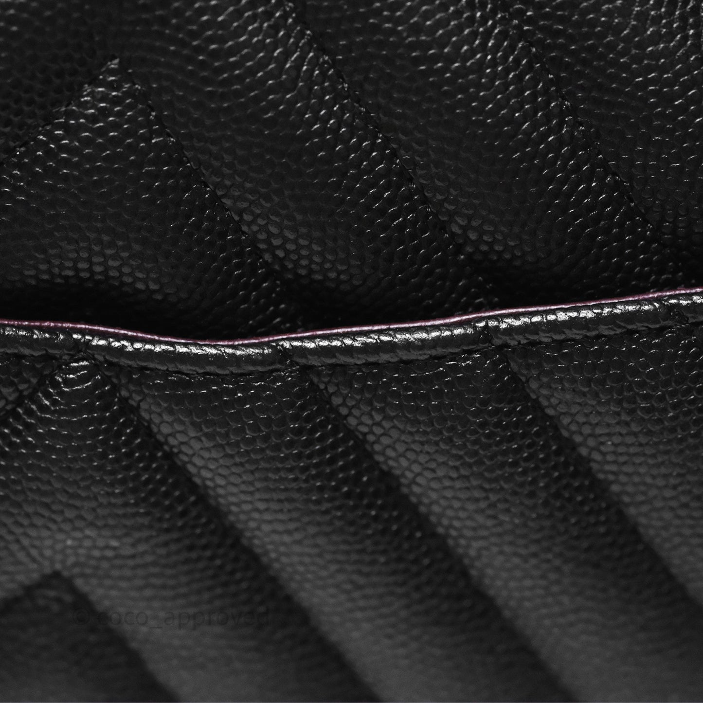 Chanel Classic M/L Medium Flap Chevron Black Caviar Silver Hardware